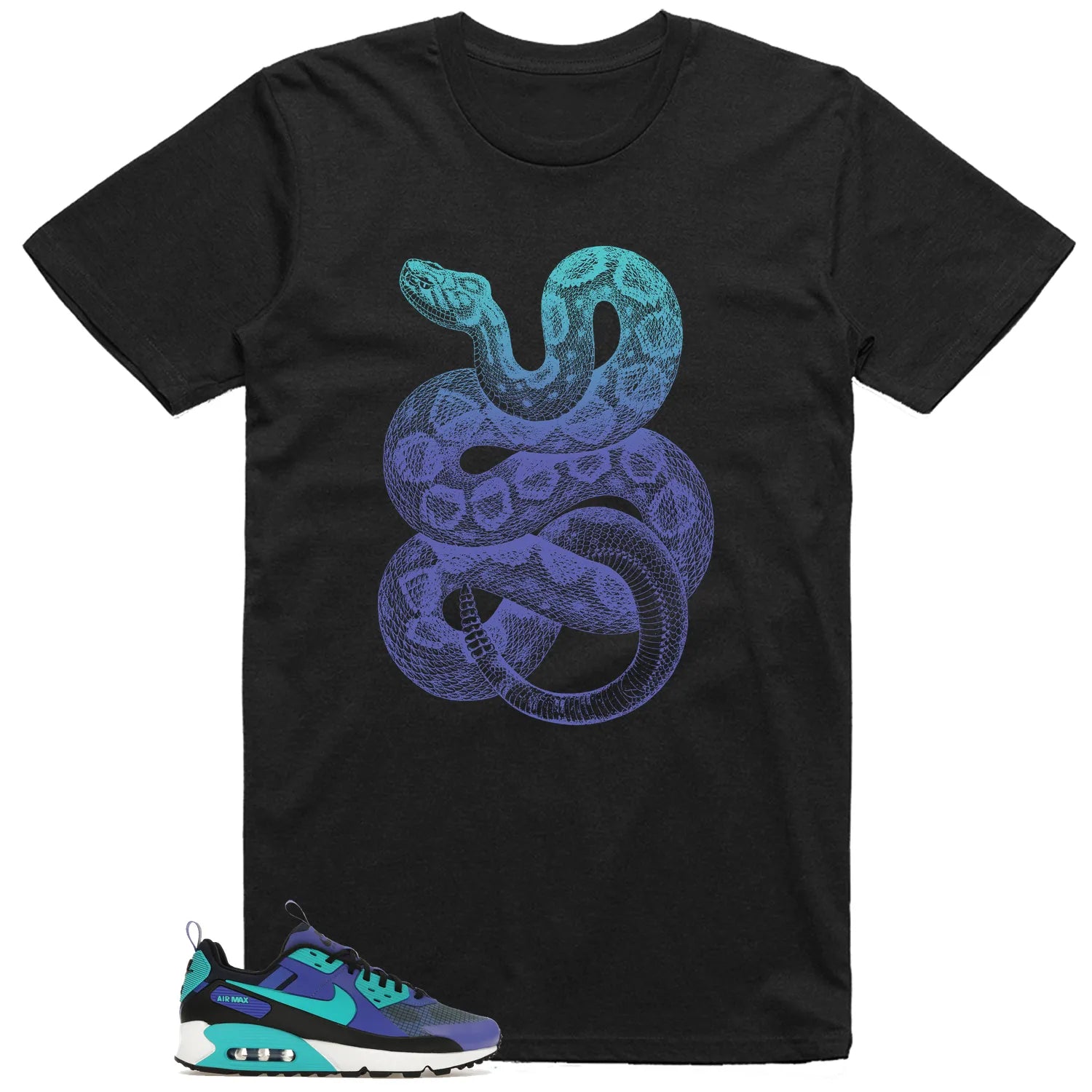 Python Snake Shirt for Air Max 90 Drift Persian Violet Sneaker FB2877-500 T-Shirt, Sneaker Match Tee