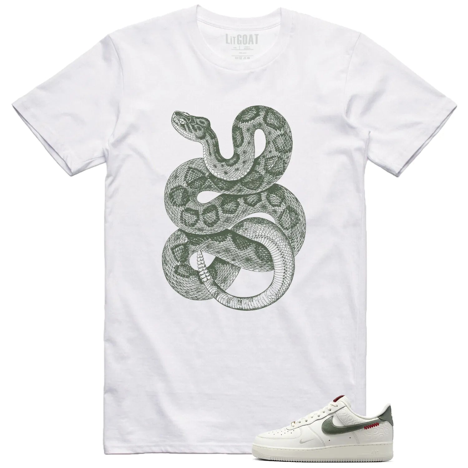 Python Snake Shirt for Air Force 1 Low Year Of The Snake Sneaker HV5979-130 T-Shirt, Sneaker Match Tee