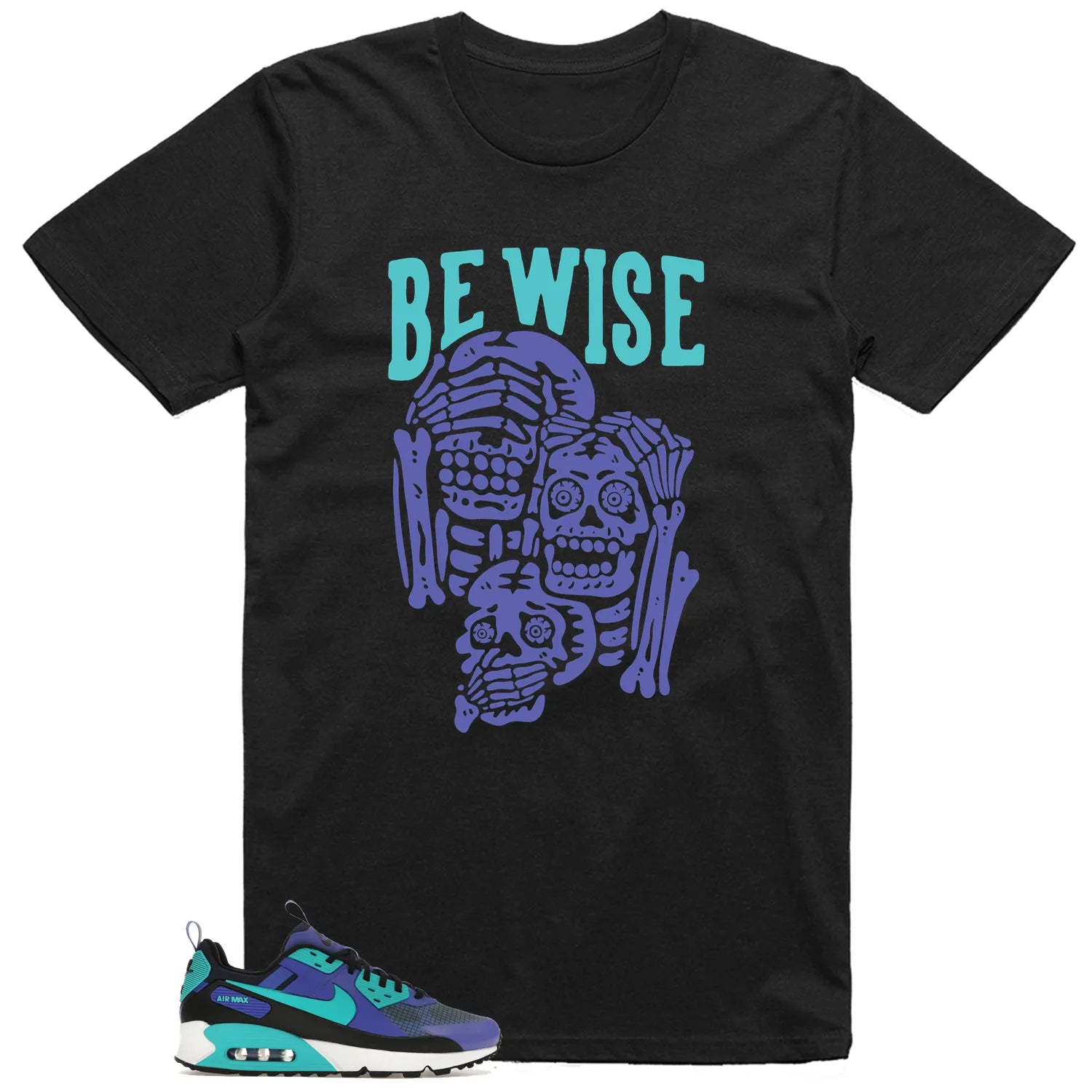 Air Max 90 Drift Persian Violet ‘Be Wise’ Matching Shirt FB2877-500 T-Shirt, Sneaker Match Tee