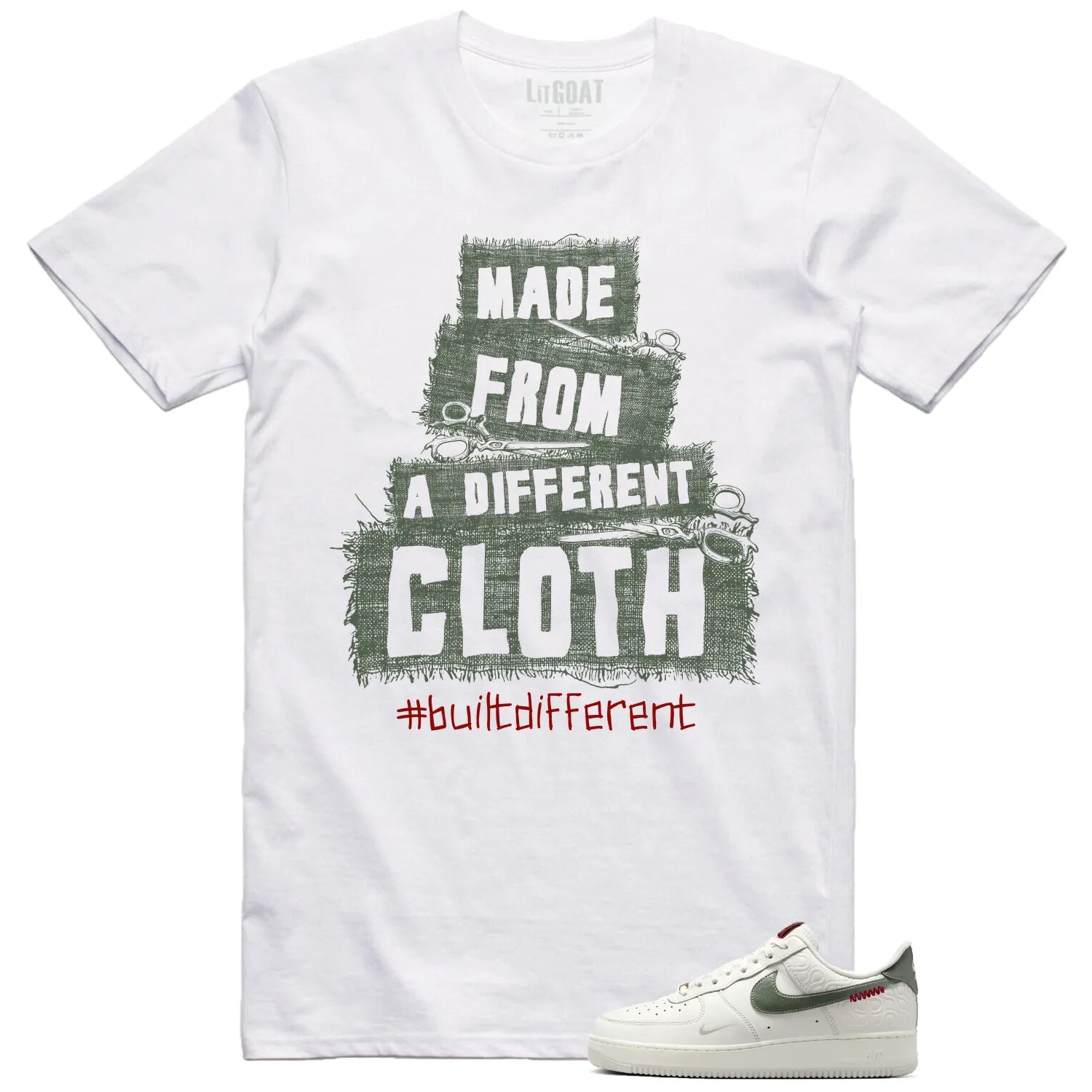 Built Different Tee for Air Force 1 Low Year Of The Snake HV5979-130 T-Shirt, Sneaker Match Tee