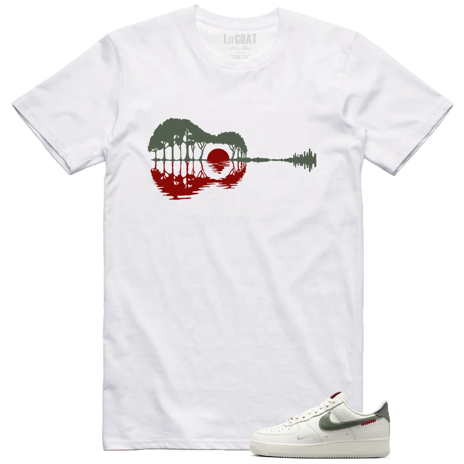 Guitar Shirt for Air Force 1 Low Year Of The Snake Sneaker HV5979-130 T-Shirt, Sneaker Match Tee