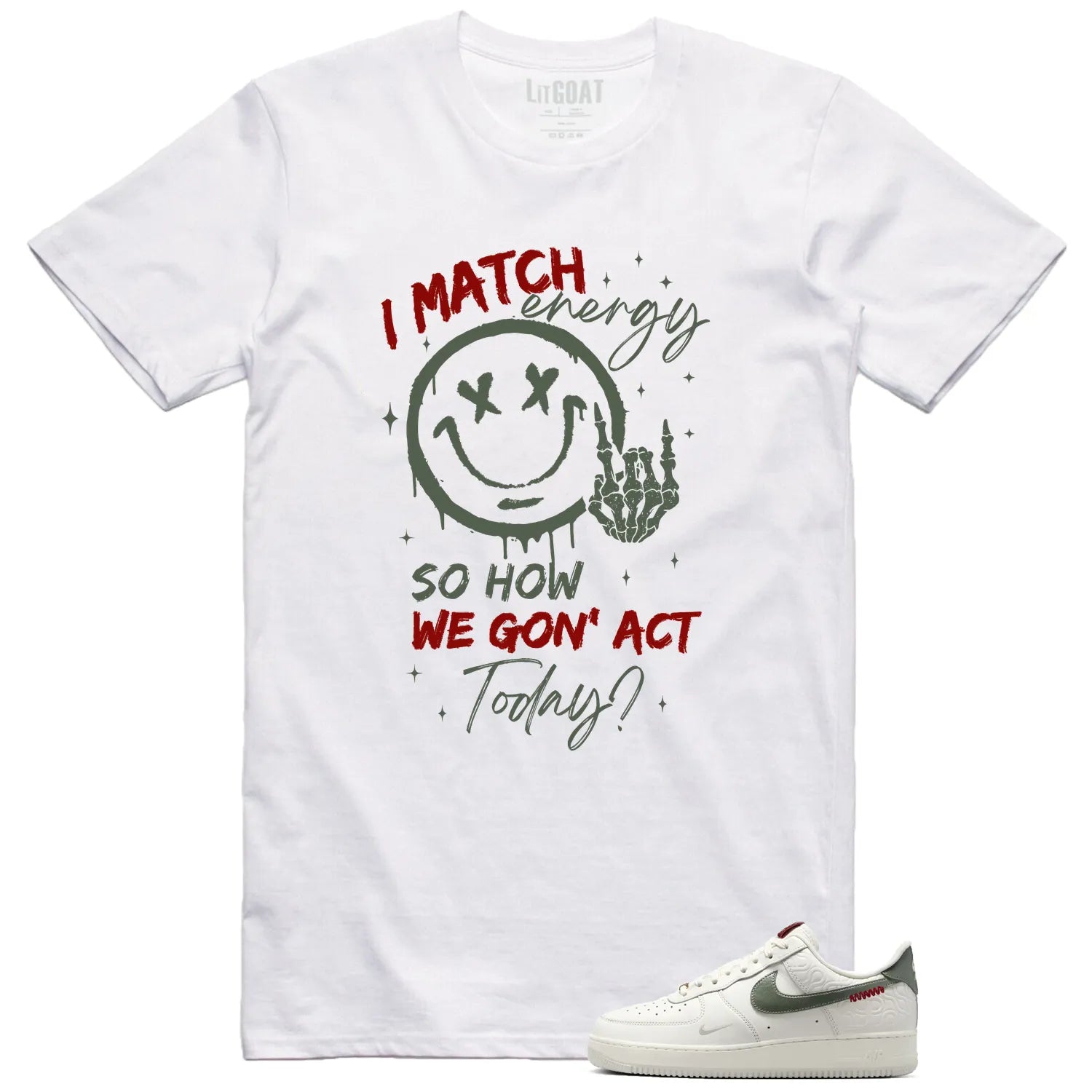 Air Force 1 Low Year Of The Snake Matching Tee Shirt , Match Energy HV5979-130 T-Shirt, Sneaker Match Tee