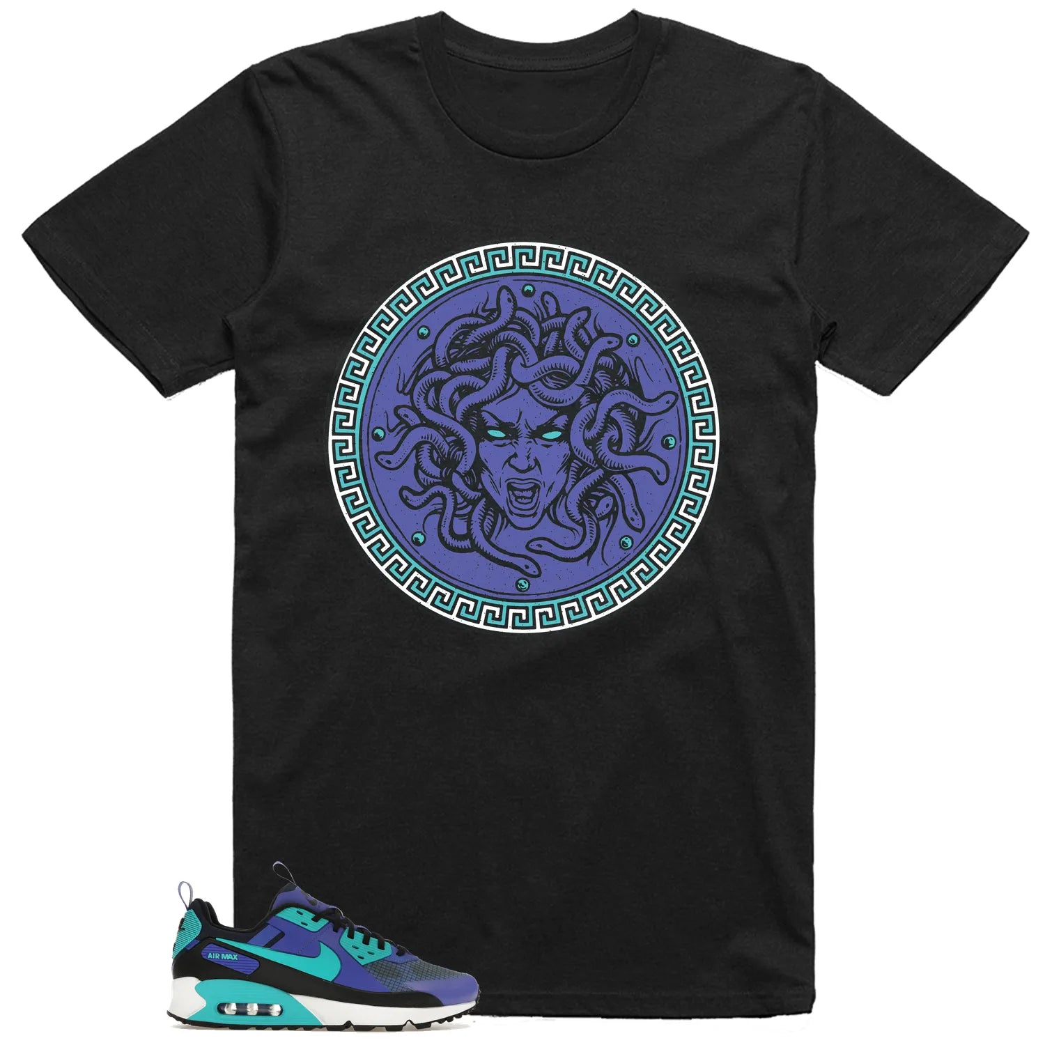 Medusa Tee for Air Max 90 Drift Persian Violet Kicks FB2877-500 T-Shirt, Sneaker Match Tee