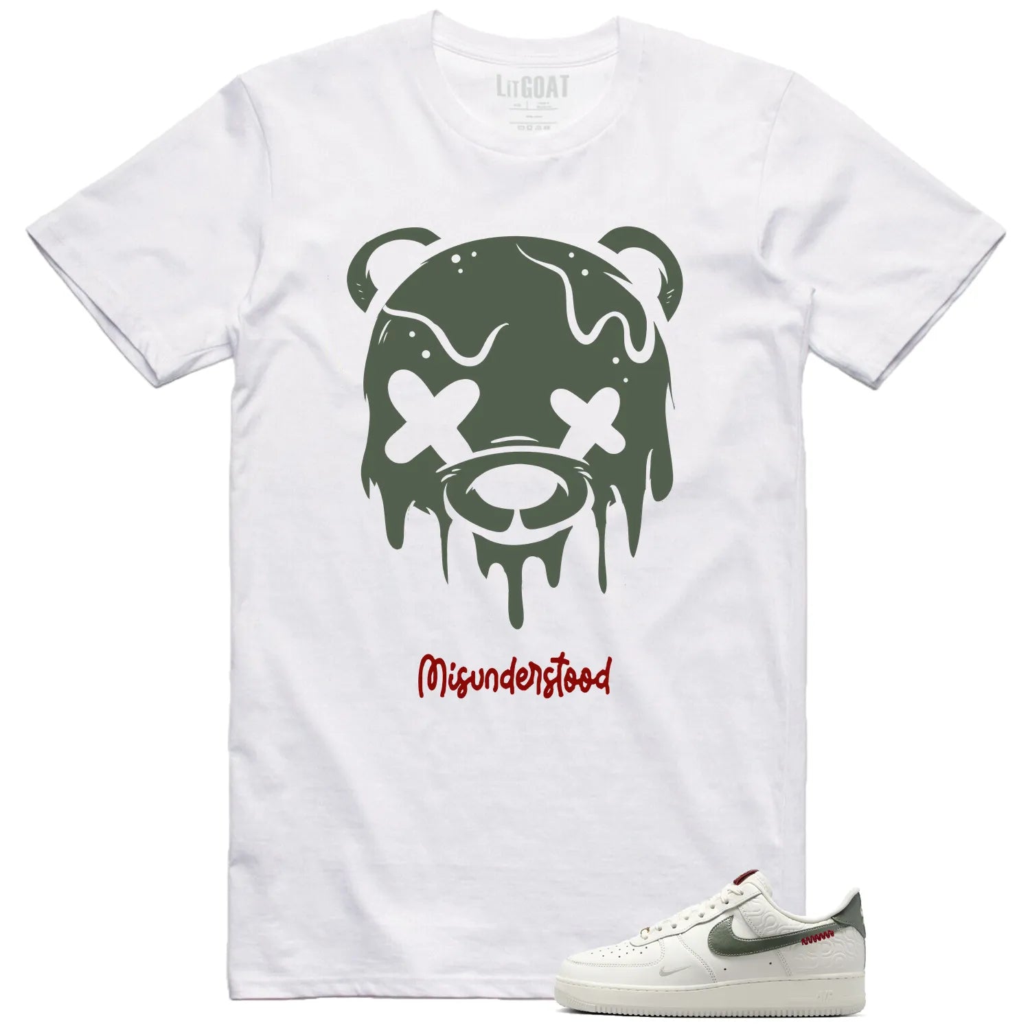 Air Force 1 Low Year Of The Snake Matching Tee , Drippy Bear Graphic HV5979-130 T-Shirt, Sneaker Match Tee