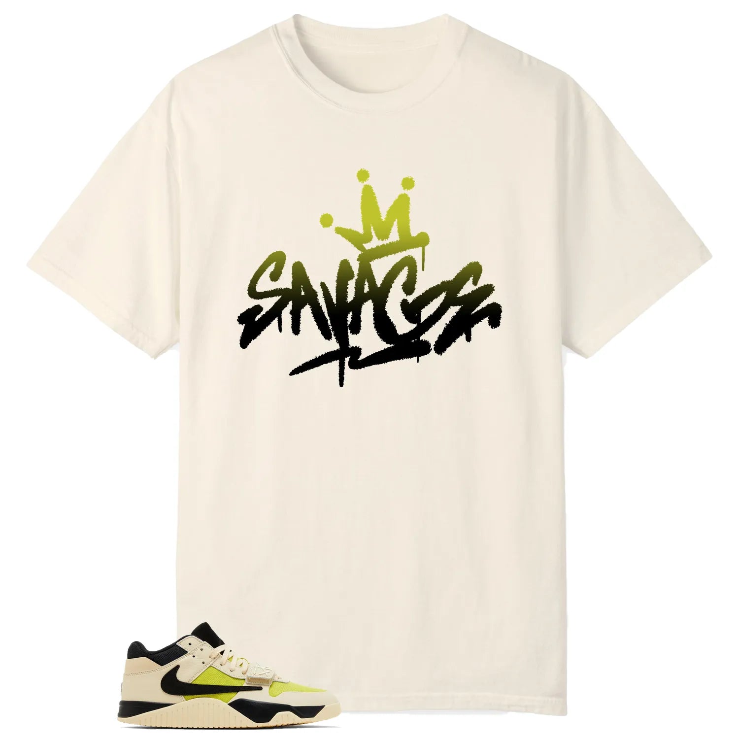 Savage Style Shirt for Jordan Jumpman x Travis Scott Bright Cactus Lovers FZ8117-102 T-Shirt, Sneaker Match Tee