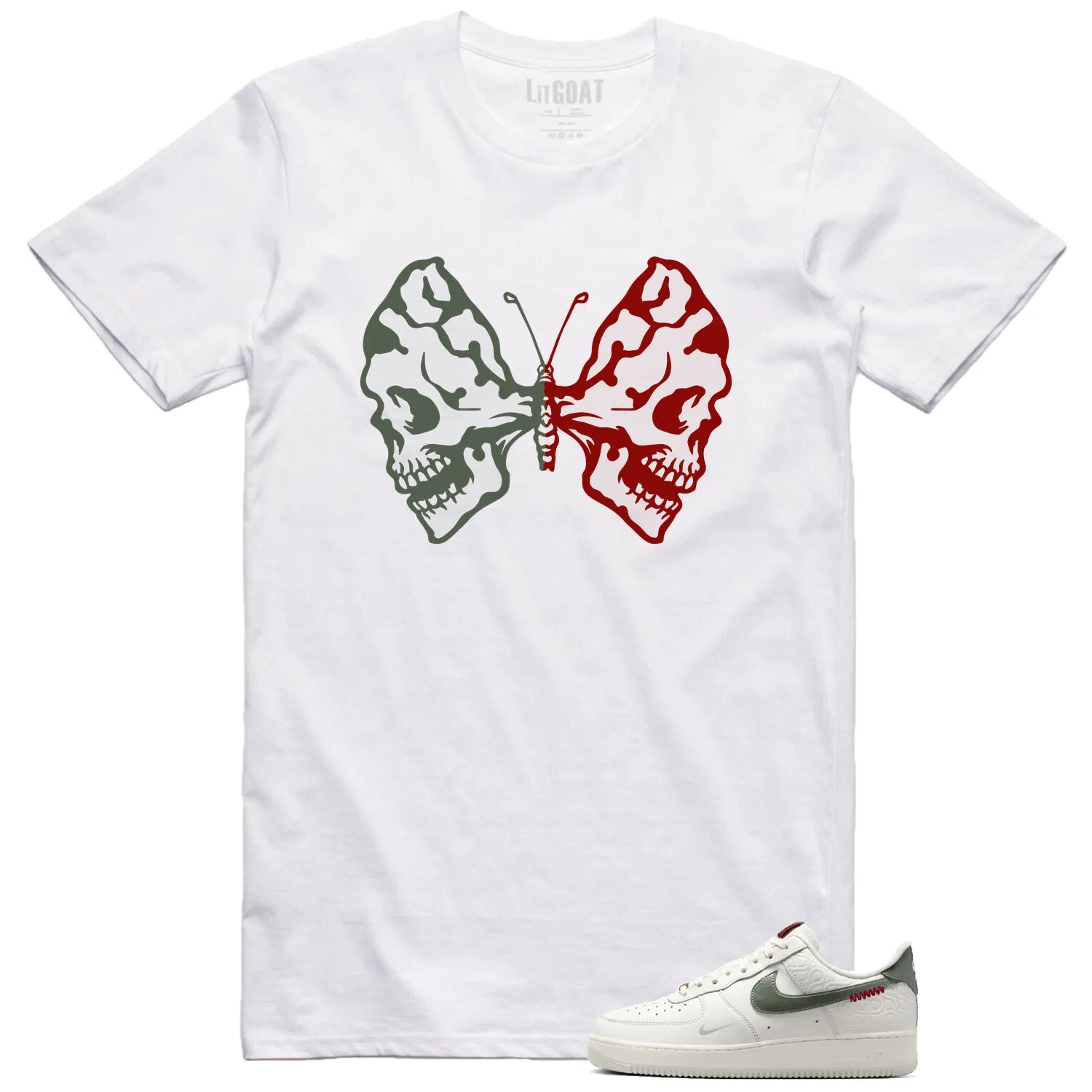 Butterfly Skulls Shirt for Air Force 1 Low Year Of The Snake Fans HV5979-130 T-Shirt, Sneaker Match Tee