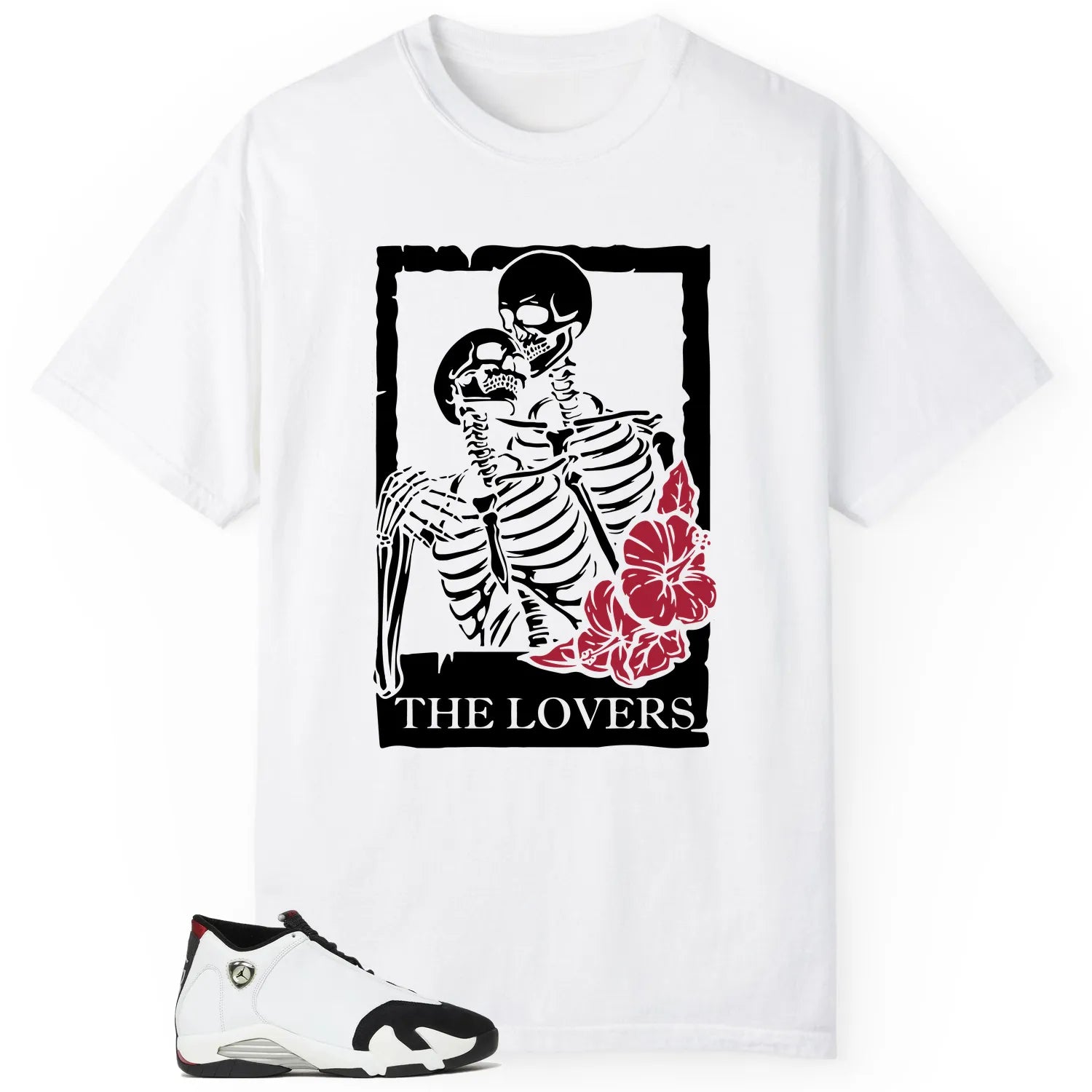 Lovers Tee for Air Jordan 14 Black Toe 2024 Sneakers 487471-160 T-Shirt, Sneaker Match Tee
