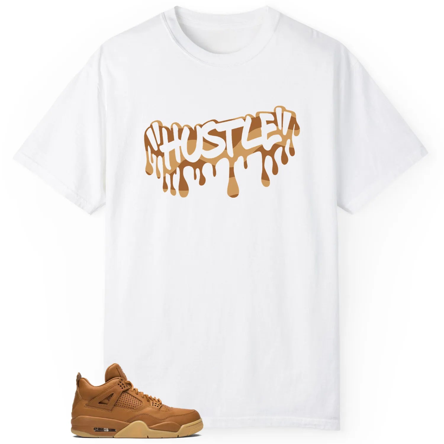 Hustle Drip Tee Matching Jordan 4 Retro Ginger Wheat 819139-205 T-Shirt, Sneaker Match Tee