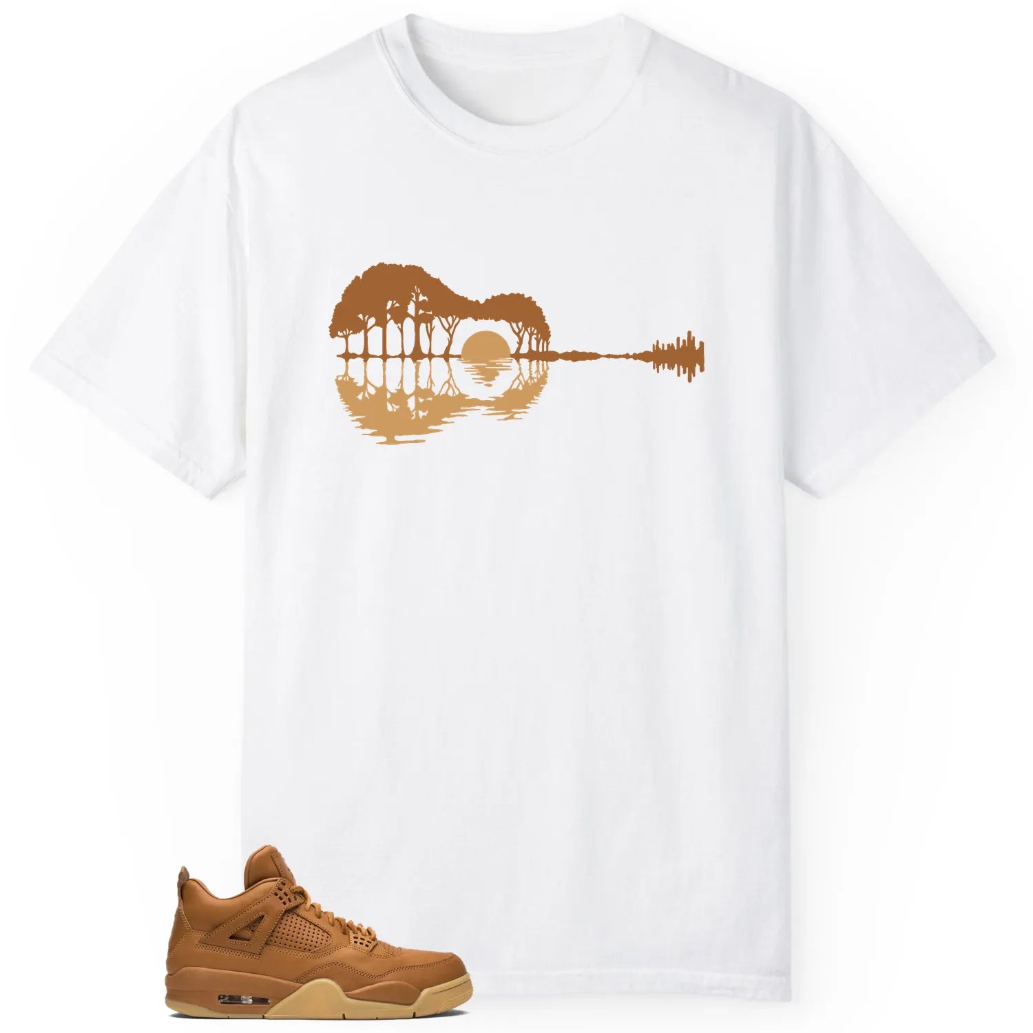 Guitar Shirt for Jordan 4 Retro Ginger Wheat Sneaker 819139-205 T-Shirt, Sneaker Match Tee