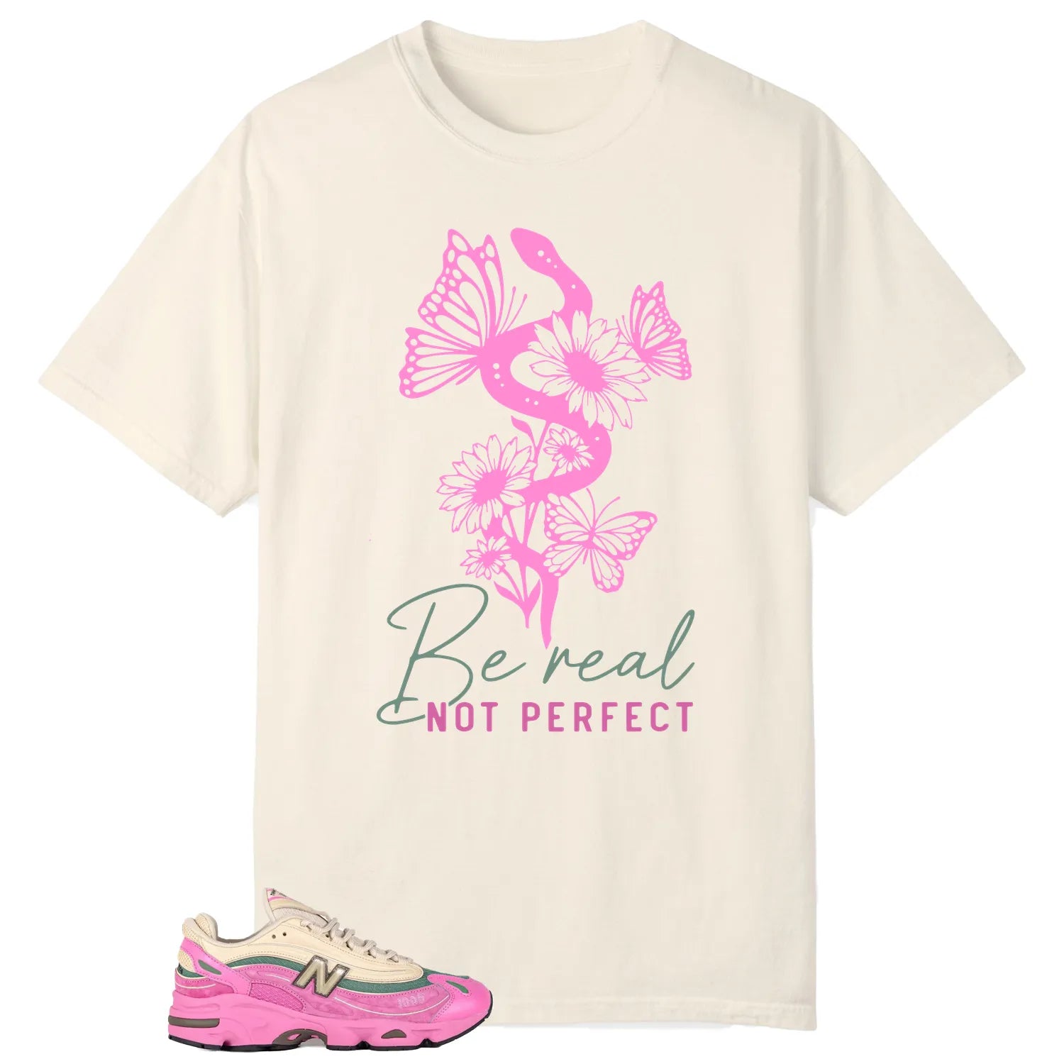 Be Real Tee to Match New Balance 1000 Tan Pink M1000MC T-Shirt, Sneaker Match Tee