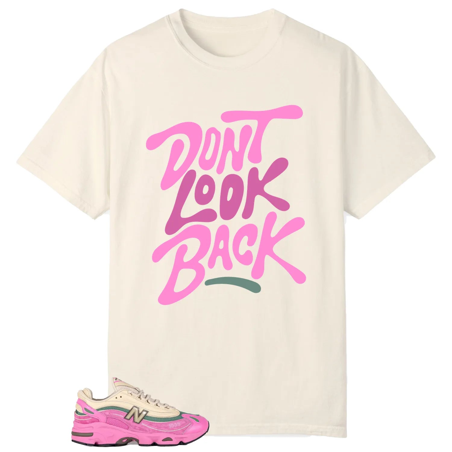 New Balance 1000 Tan Pink Style: Don’t Look Back Shirt M1000MC T-Shirt, Sneaker Match Tee