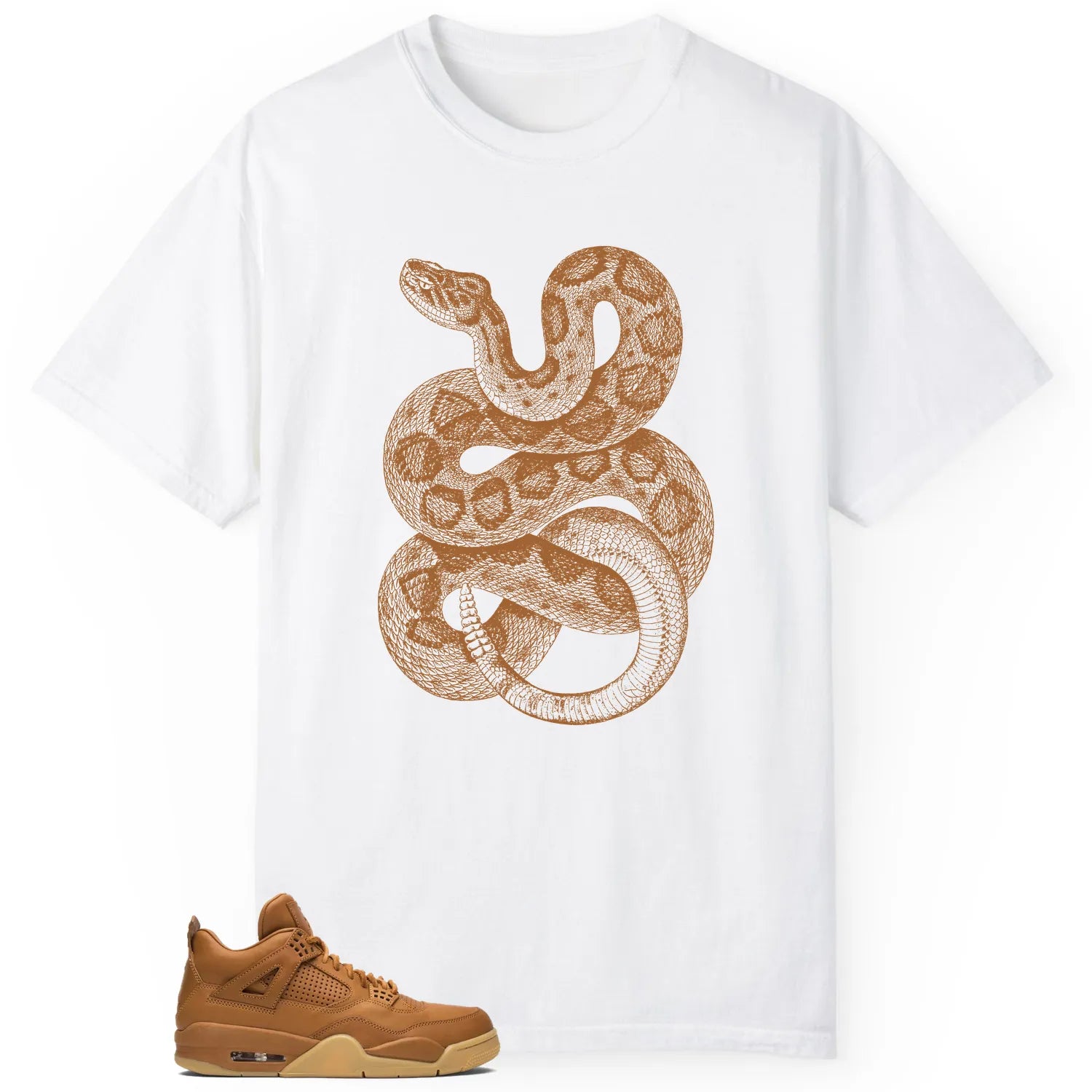 Python Snake Shirt for Jordan 4 Retro Ginger Wheat Sneaker 819139-205 T-Shirt, Sneaker Match Tee