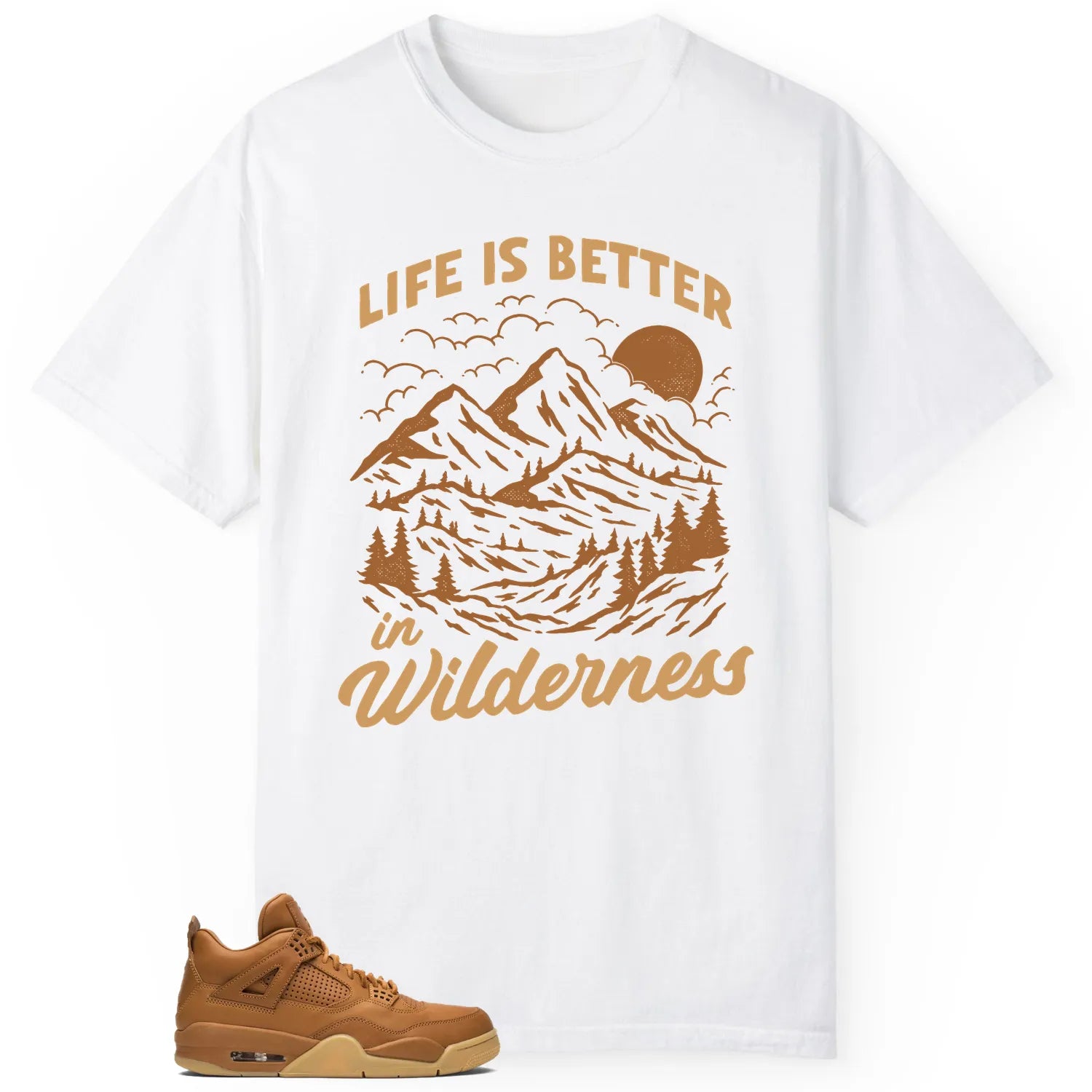 Wilderness Tee , Perfect with Jordan 4 Retro Ginger Wheat 819139-205 T-Shirt, Sneaker Match Tee