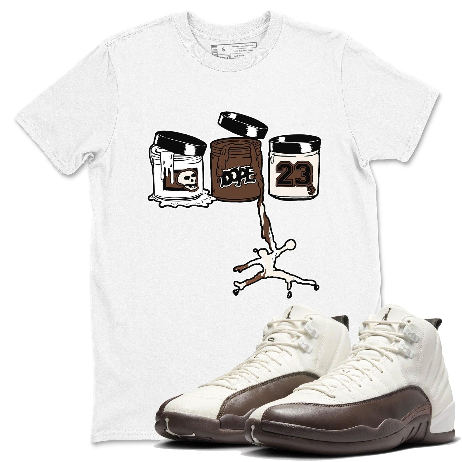 Jordan Paint Unisex Graphic T-Shirts To Match Sneakers 12 Baroque Brown, FZ5026-100 T-Shirt, Sneaker Match Tee