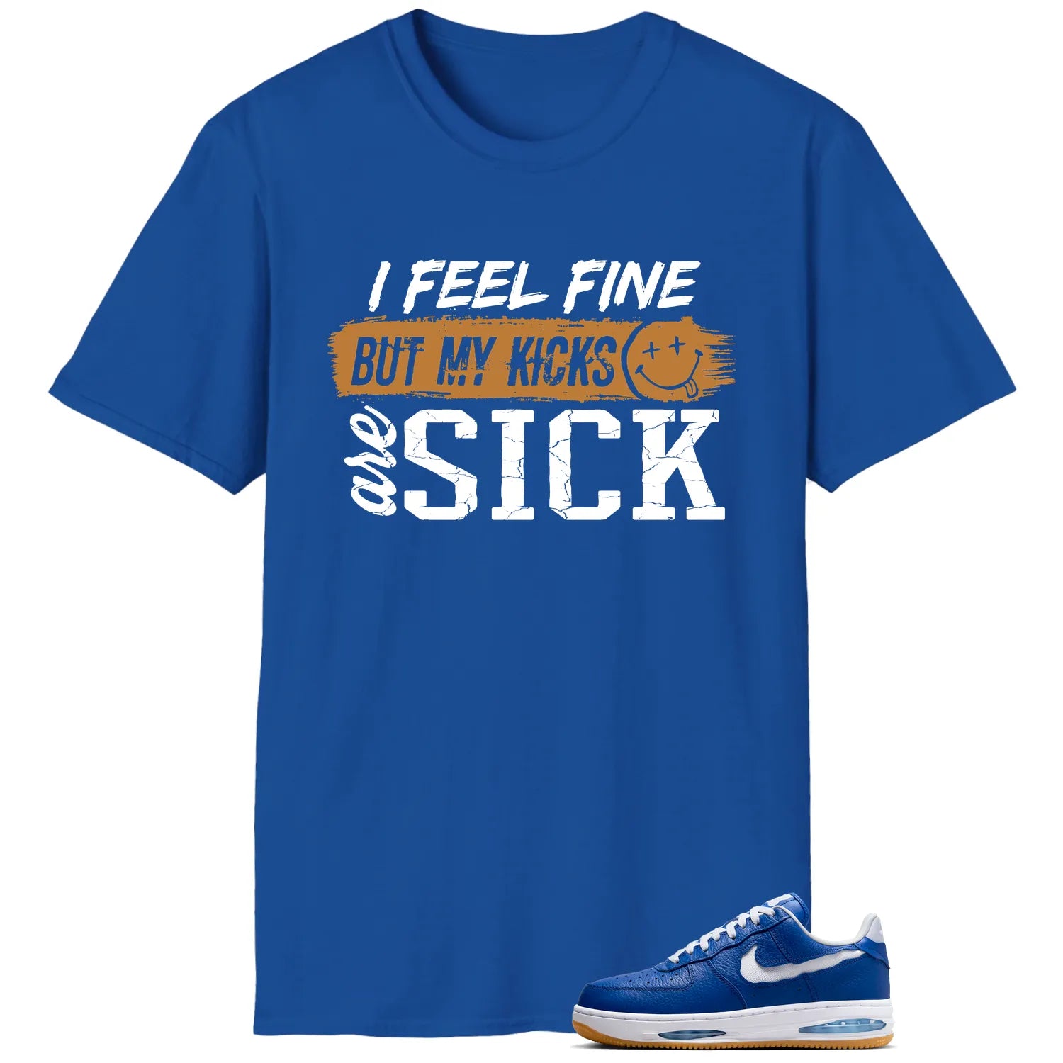 Air Force 1 Low Evo Team Royal Match Sick Kicks Shirt HF3630-400 T-Shirt, Sneaker Match Tee
