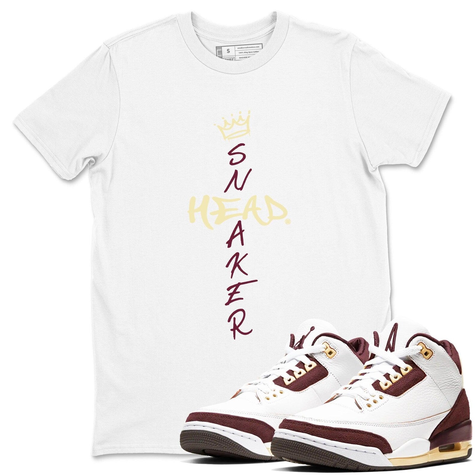 Cross Sneakerhead Unisex Shirts To Match Jordans 3s A Ma Maniere x Burgundy Crush, FZ4811-100 T-Shirt, Sneaker Match Tee