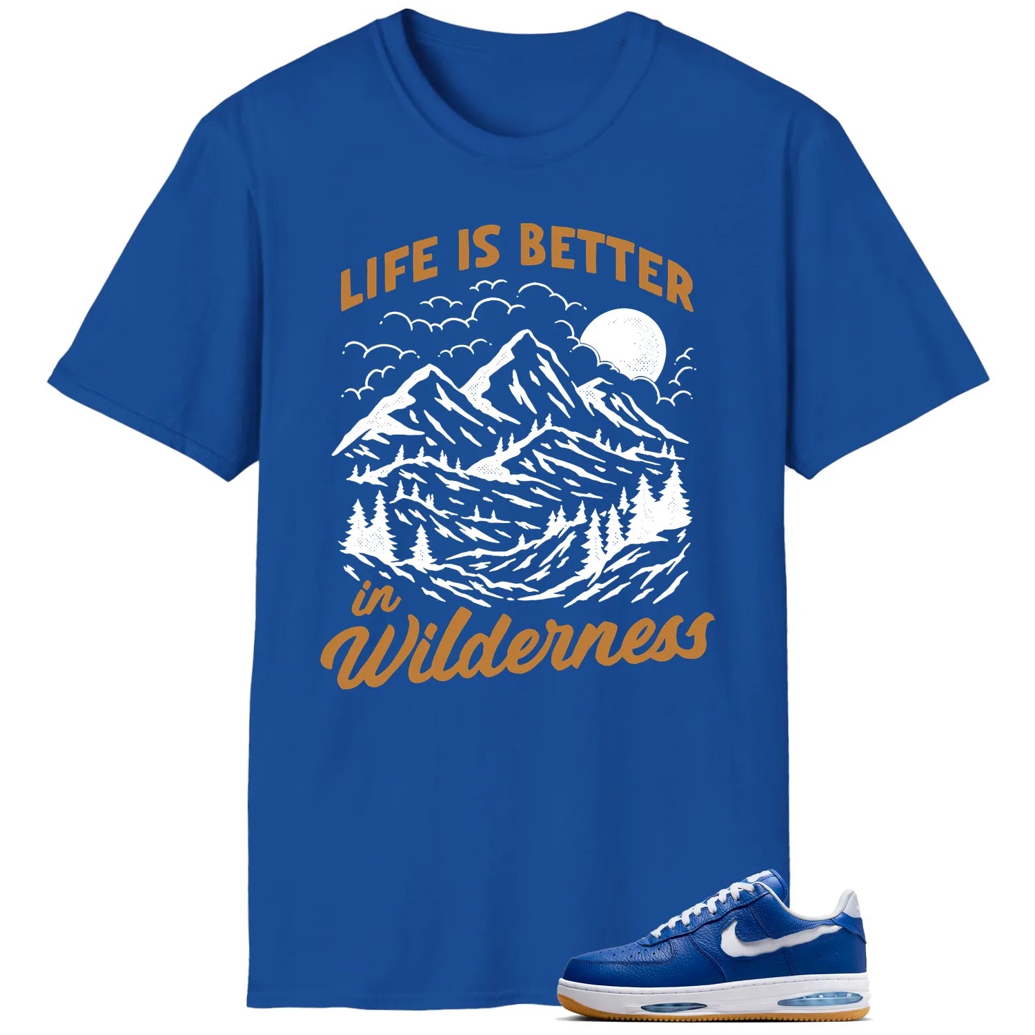 Wilderness Tee , Perfect with Air Force 1 Low Evo Team Royal HF3630-400 T-Shirt, Sneaker Match Tee