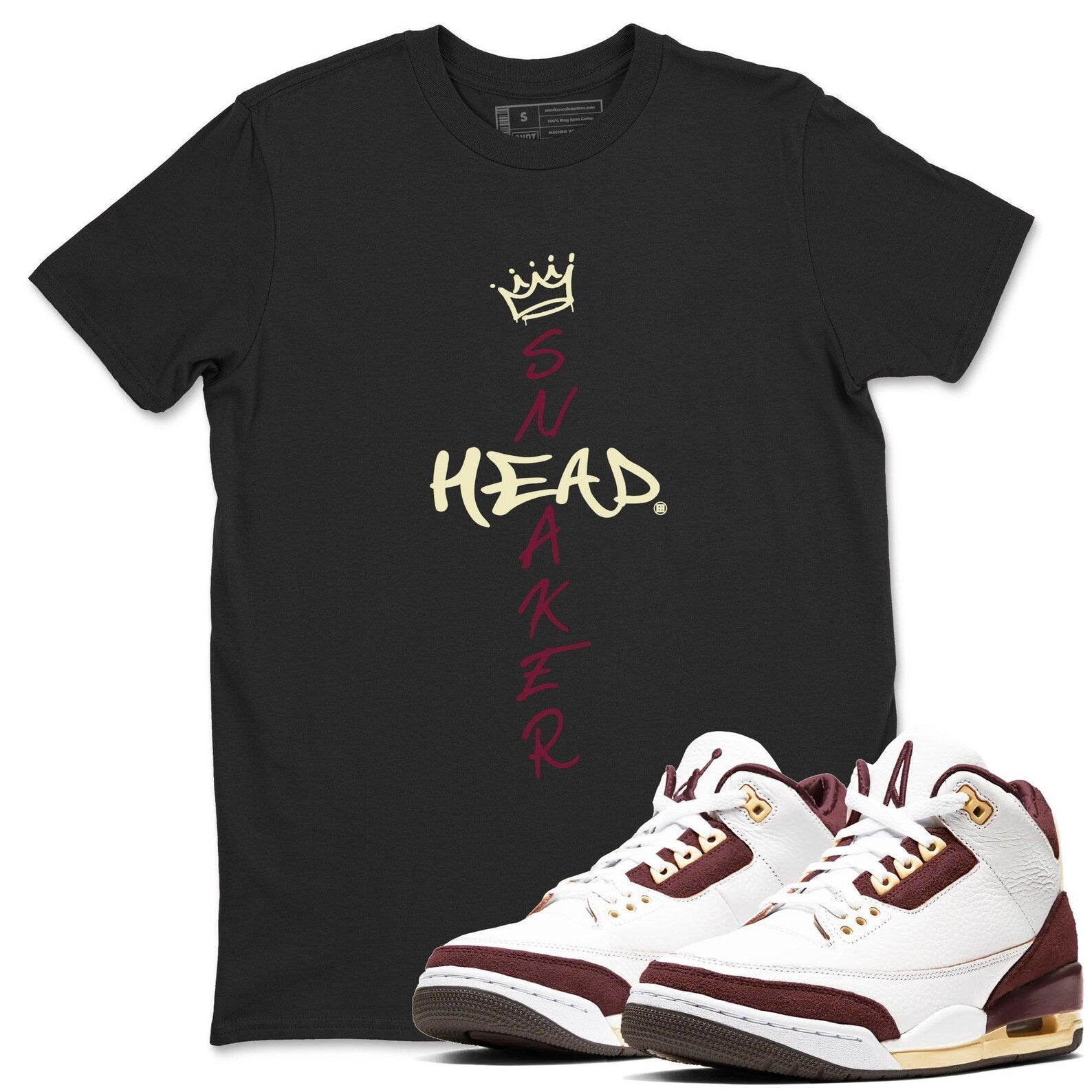 Cross Sneakerhead Unisex Shirts To Match Jordans 3s A Ma Maniere x Burgundy Crush, FZ4811-100 T-Shirt, Sneaker Match Tee