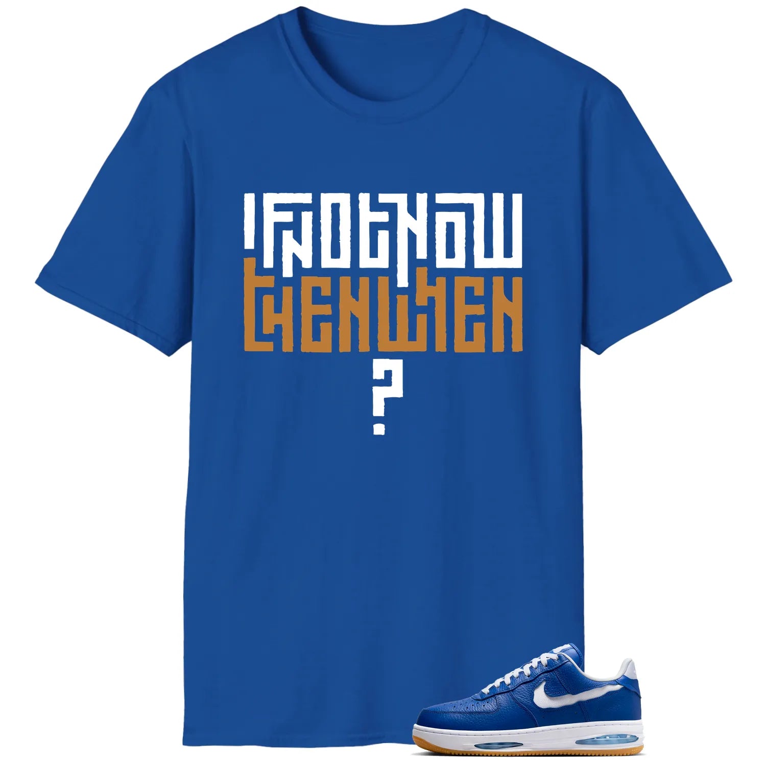 Air Force 1 Low Evo Team Royal Style T-shirt Motivational Graphic HF3630-400 T-Shirt, Sneaker Match Tee