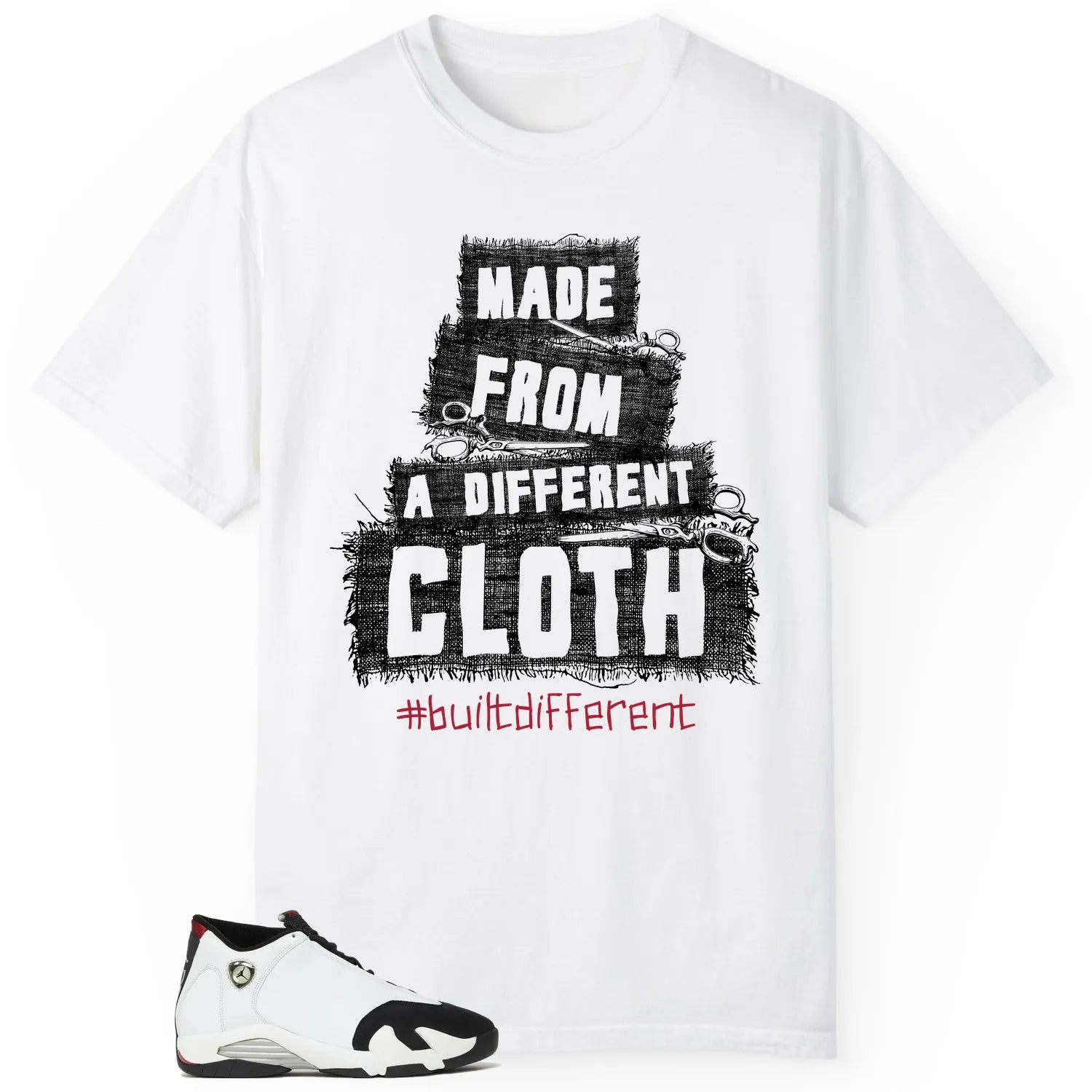 Built Different Tee for Air Jordan 14 Black Toe 2024 487471-160 T-Shirt, Sneaker Match Tee