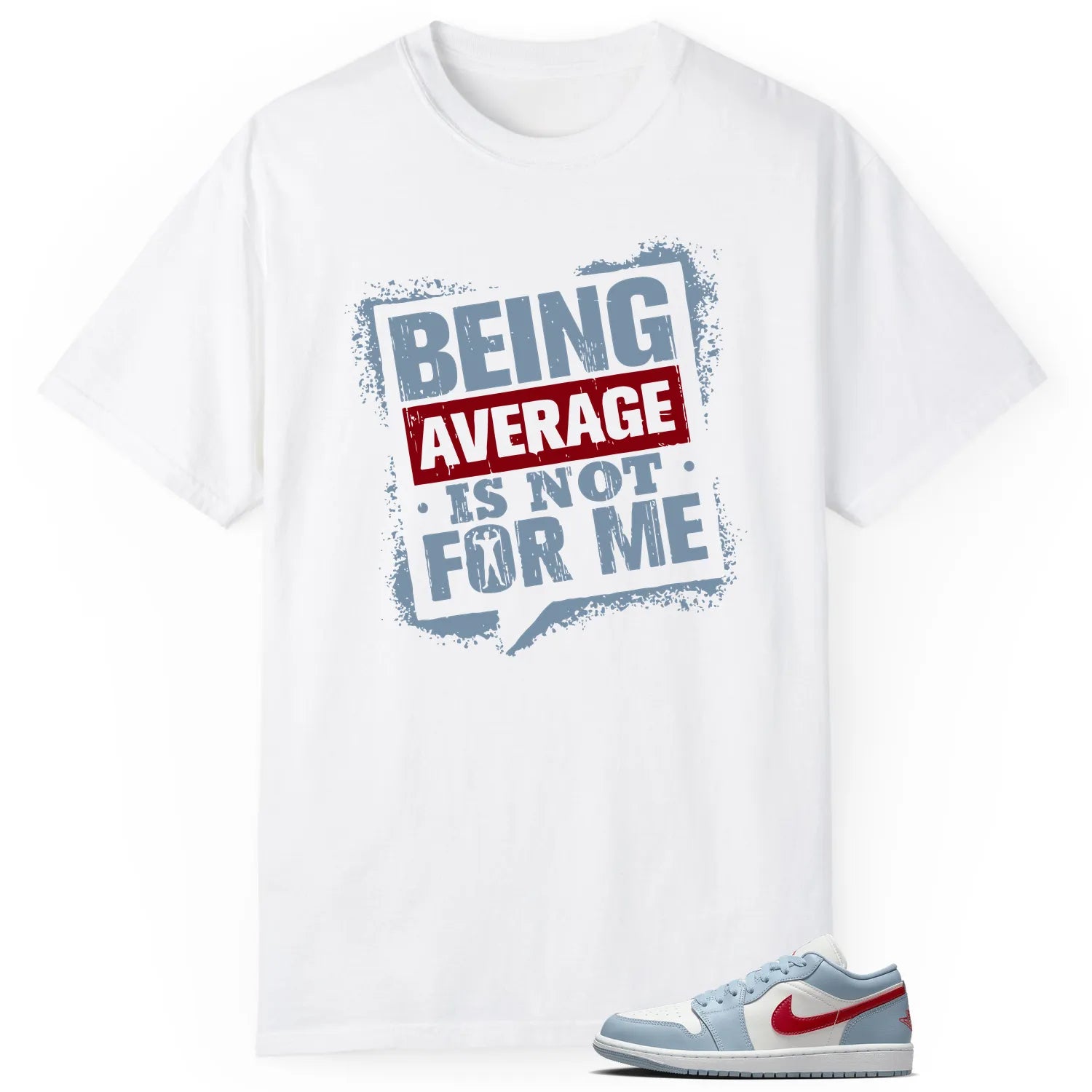 Average Not Me Tee Matches Jordan 1 Low Blue Whisper Dune Red Sneaker DC0774-164 T-Shirt, Sneaker Match Tee