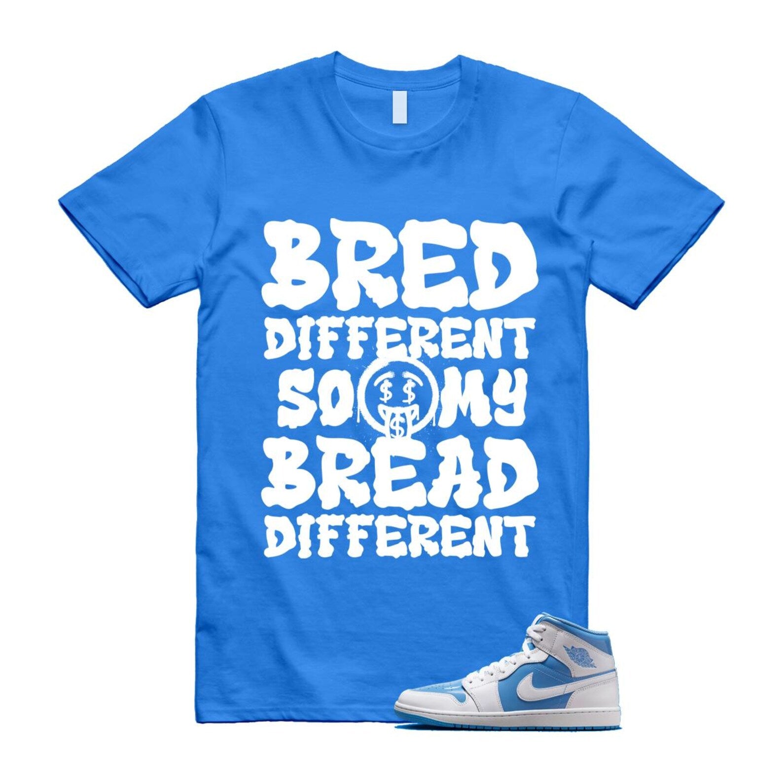 1 Legend Blue White Mid T Shirt Match BDBD FZ2142-114 T-Shirt, Sneaker Match Tee