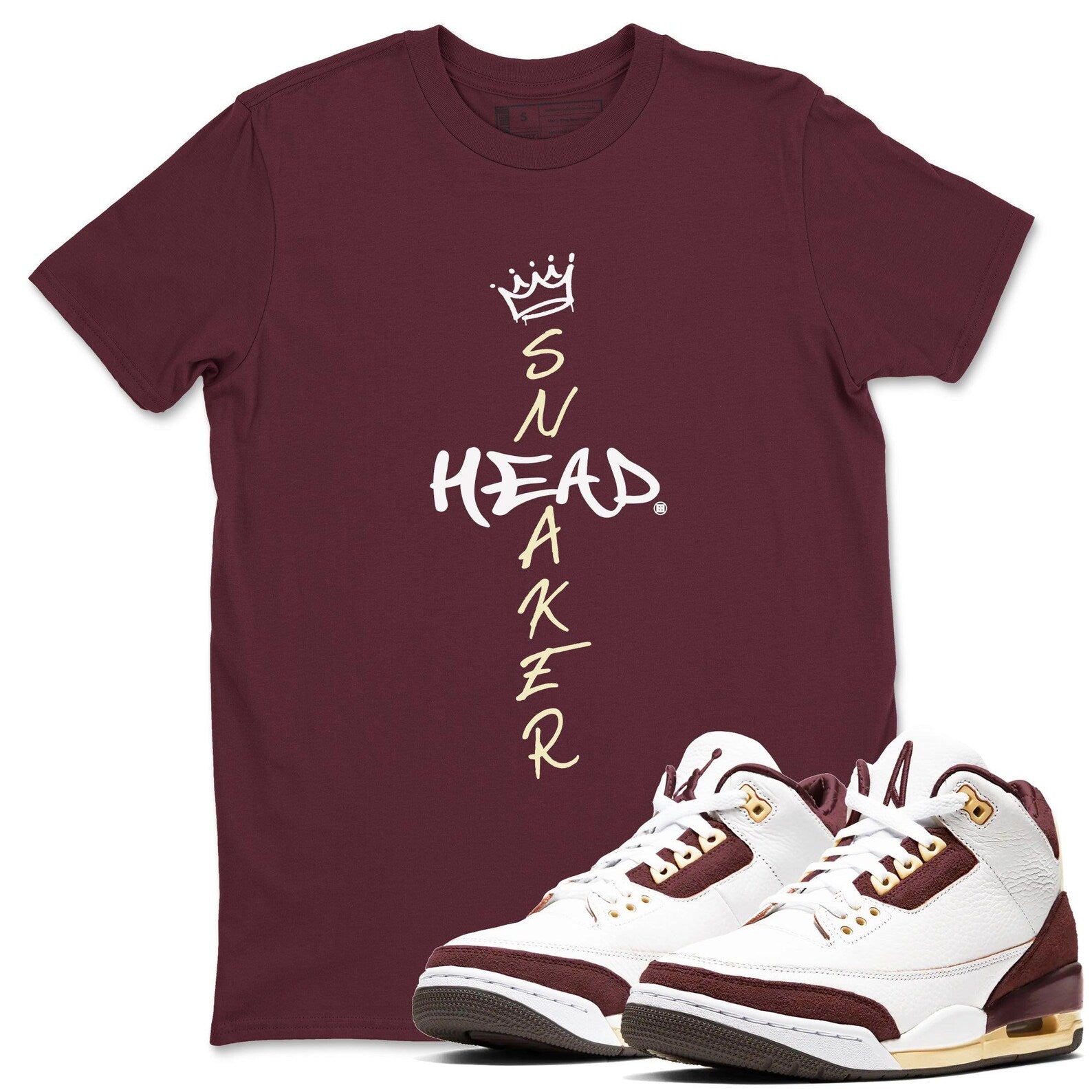 Cross Sneakerhead Unisex Shirts To Match Jordans 3s A Ma Maniere x Burgundy Crush, FZ4811-100 T-Shirt, Sneaker Match Tee