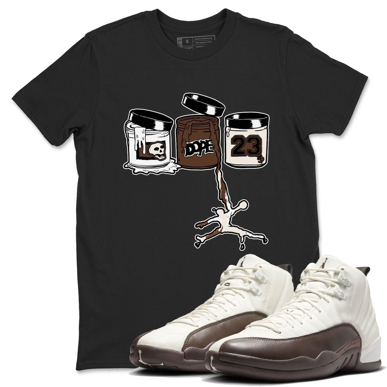 Jordan Paint Unisex Graphic T-Shirts To Match Sneakers 12 Baroque Brown, FZ5026-100 T-Shirt, Sneaker Match Tee