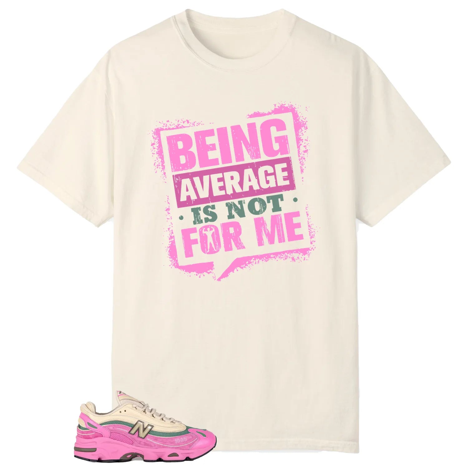 Average Not Me Tee Matches New Balance 1000 Tan Pink Sneaker M1000MC T-Shirt, Sneaker Match Tee