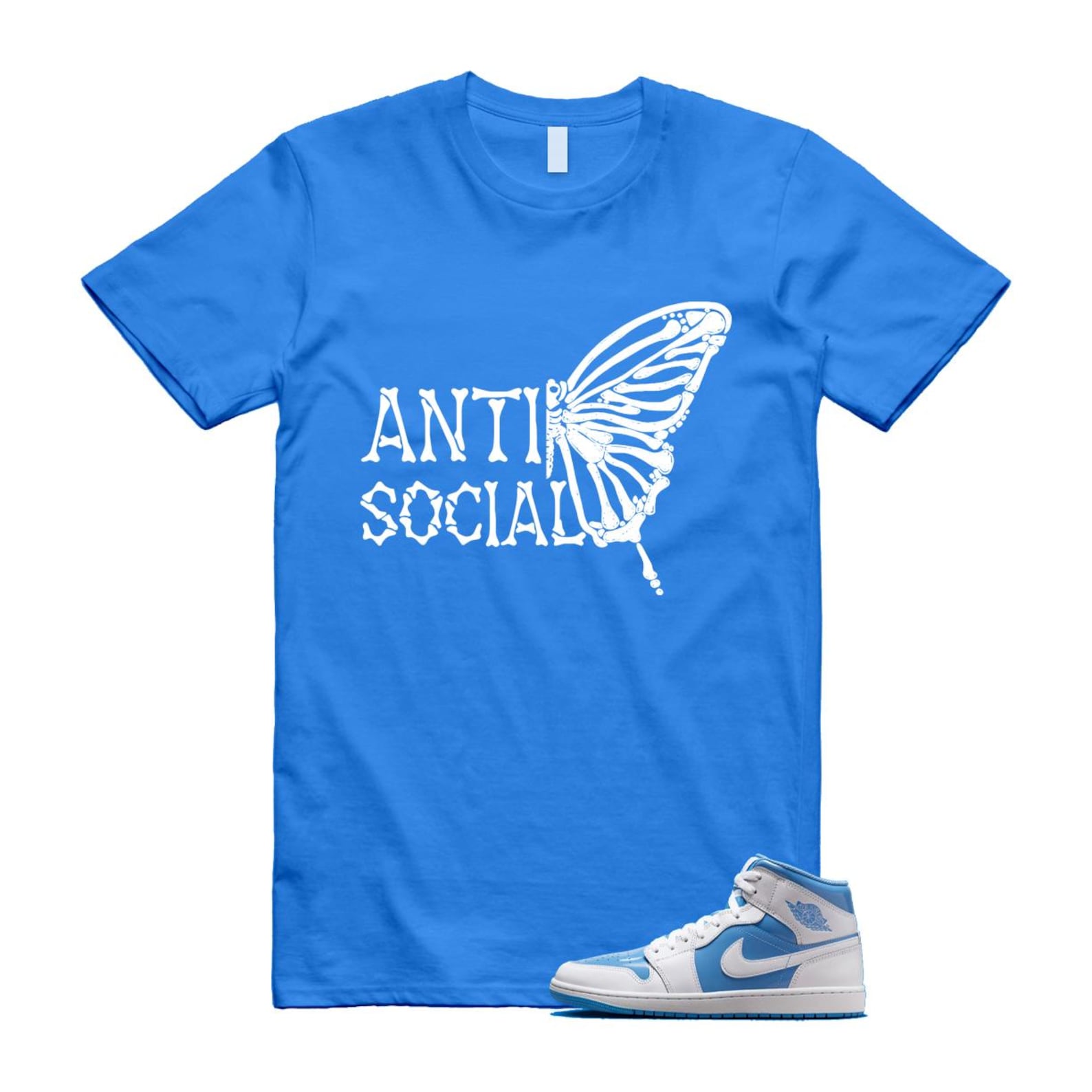 1 Legend Blue White Mid T Shirt Match ASB FZ2142-114 T-Shirt, Sneaker Match Tee