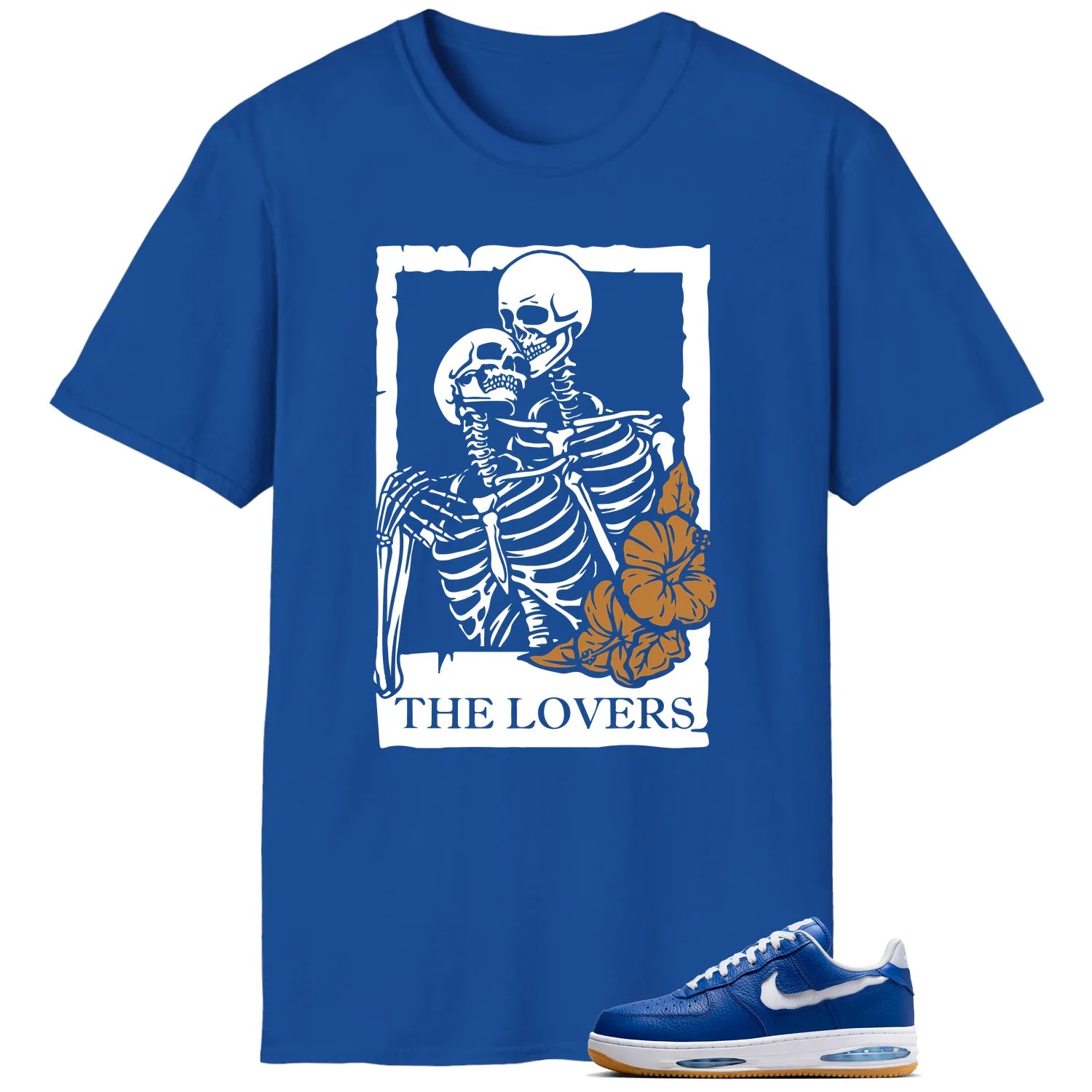 Lovers Tee for Air Force 1 Low Evo Team Royal Sneakers HF3630-400 T-Shirt, Sneaker Match Tee