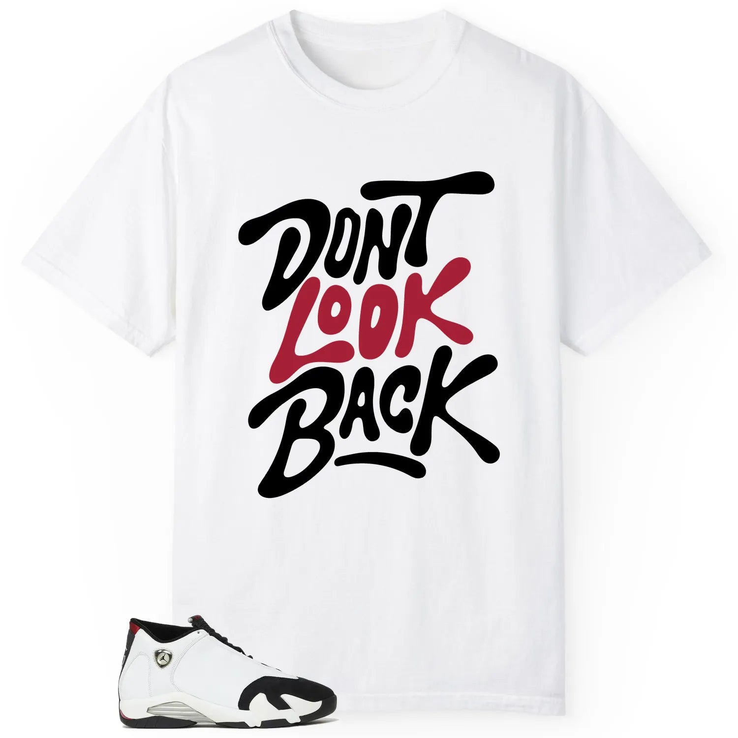 Air Jordan 14 Black Toe 2024 Style: Don’t Look Back Shirt 487471-160 T-Shirt, Sneaker Match Tee