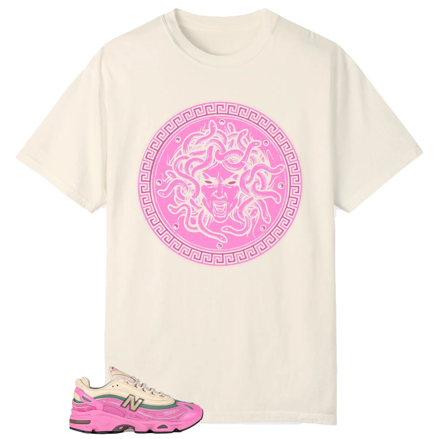 Medusa Tee for New Balance 1000 Tan Pink Kicks M1000MC T-Shirt, Sneaker Match Tee