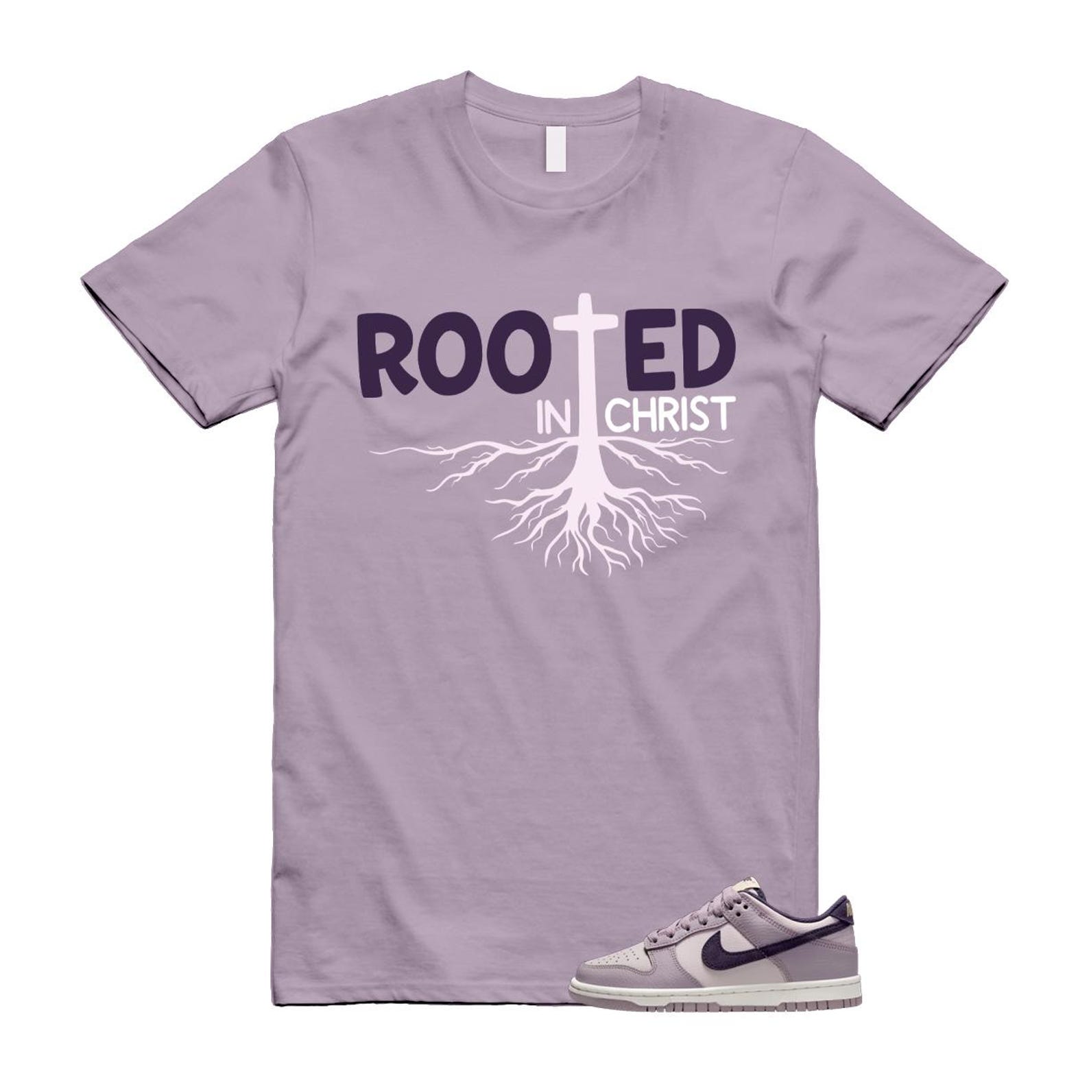 Dunk Light Violet Ore Platinum Dark Raisin T Shirt Match ROOTED HQ3642-202 T-Shirt, Sneaker Match Tee