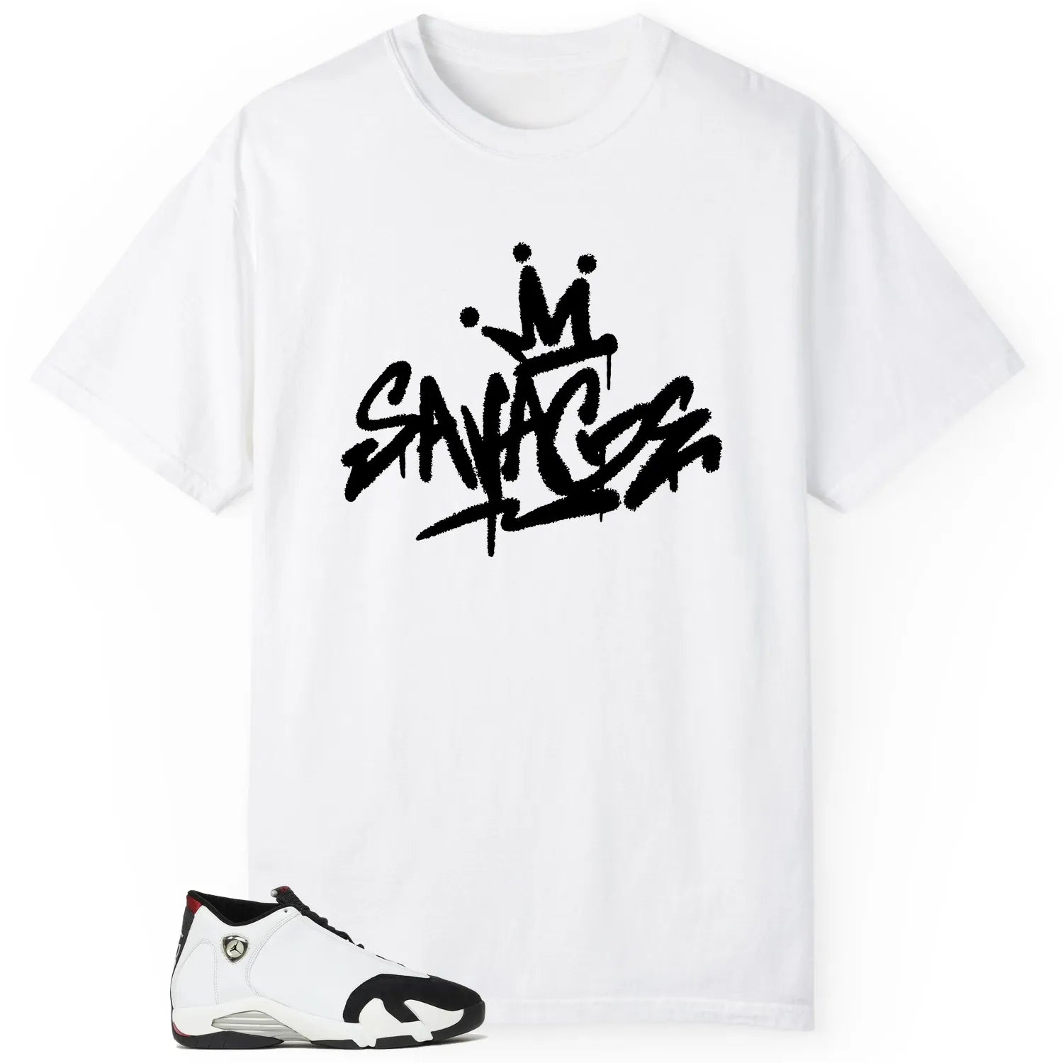 Savage Style Shirt for Air Jordan 14 Black Toe 2024 Lovers 487471-160 T-Shirt, Sneaker Match Tee