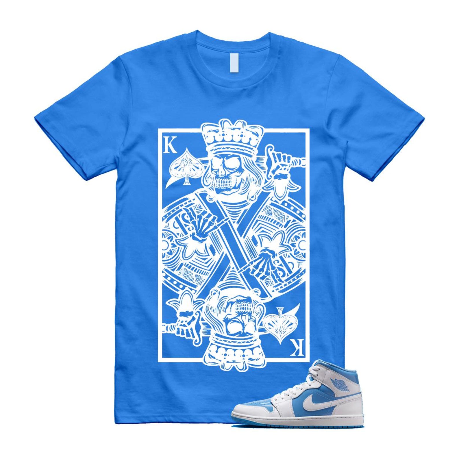 1 Legend Blue White Mid T Shirt Match KC FZ2142-114 T-Shirt, Sneaker Match Tee