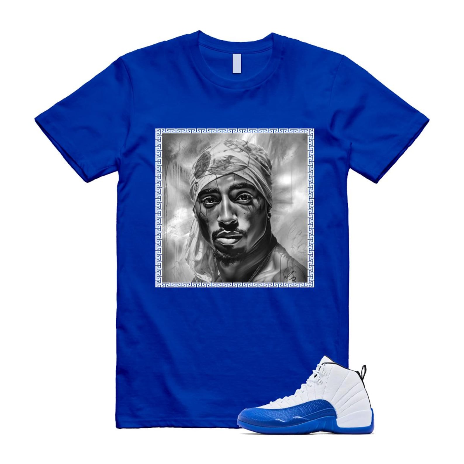 12 Blueberry Game Royal Blue White Black T Shirt Match PAC CT8013-140 T-Shirt, Sneaker Match Tee