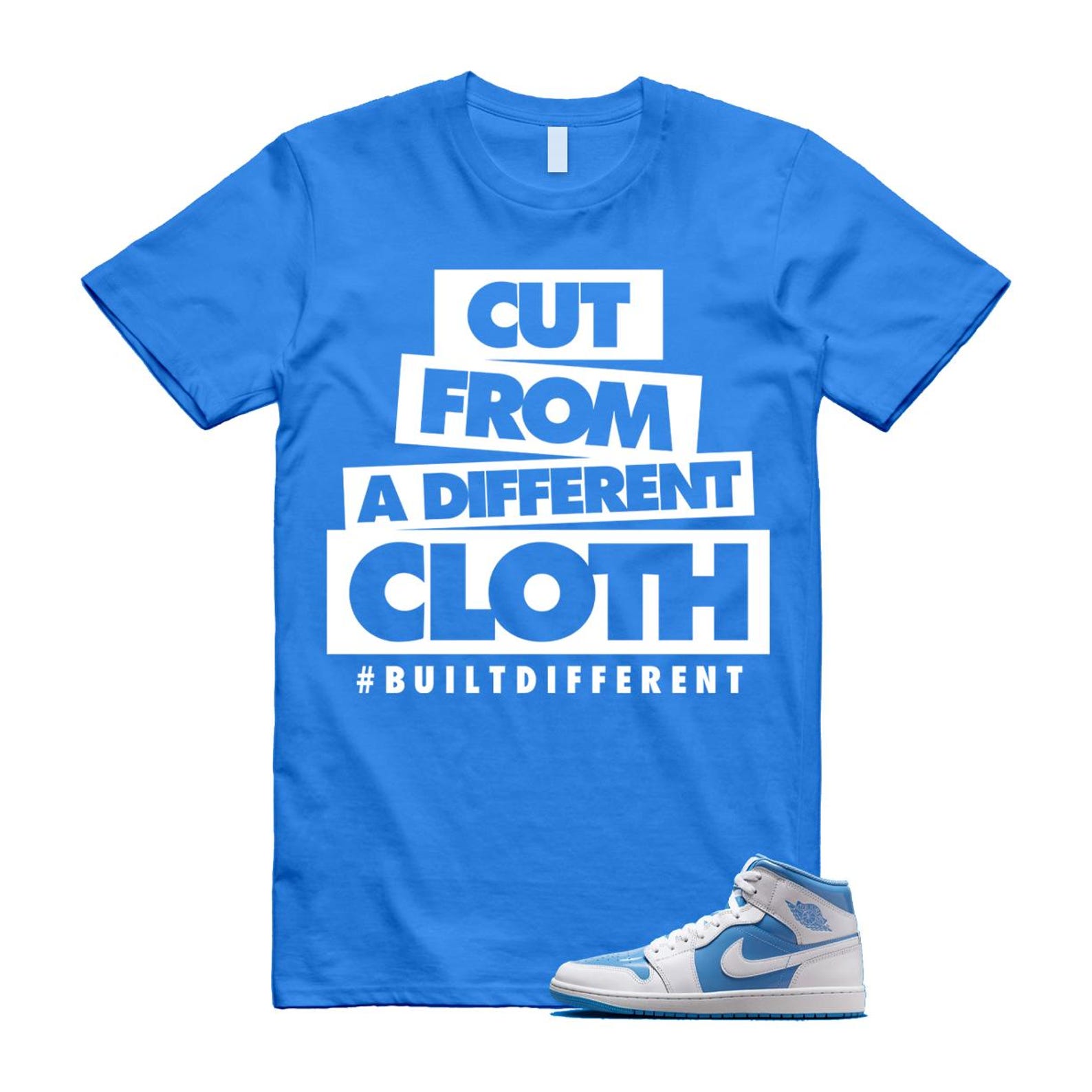 1 Legend Blue White Mid T Shirt Match CLOTH FZ2142-114 T-Shirt, Sneaker Match Tee