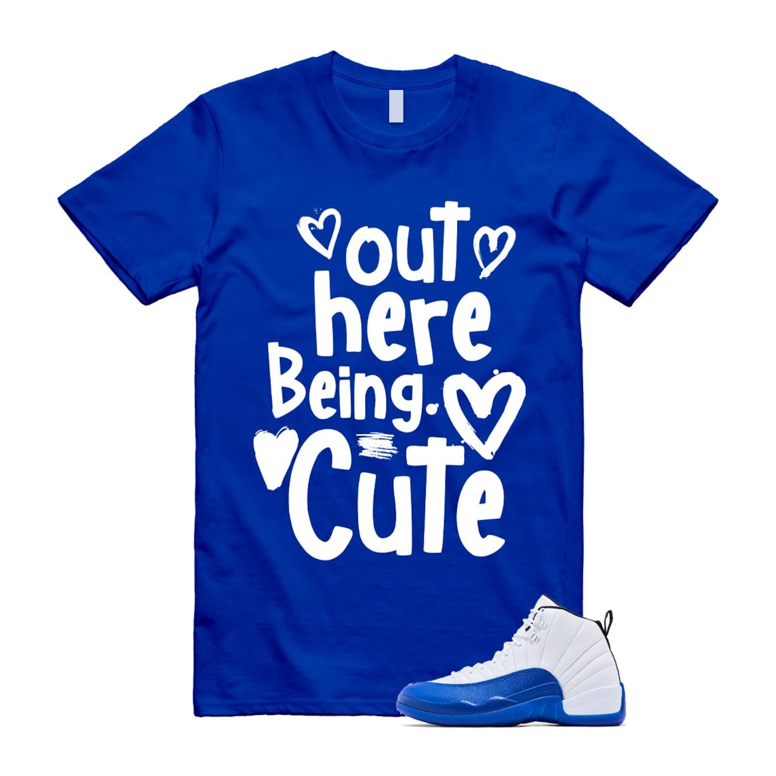 12 Blueberry Game Royal Blue White Black T Shirt Match Out Here Being Cute CT8013-140 T-Shirt, Sneaker Match Tee