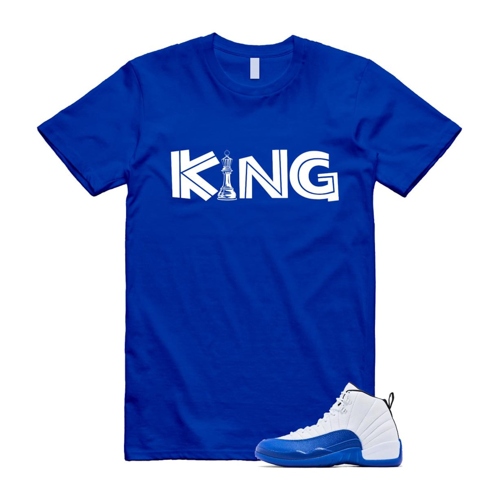 12 Blueberry Game Royal Blue White Black T Shirt Match KING CT8013-140 T-Shirt, Sneaker Match Tee