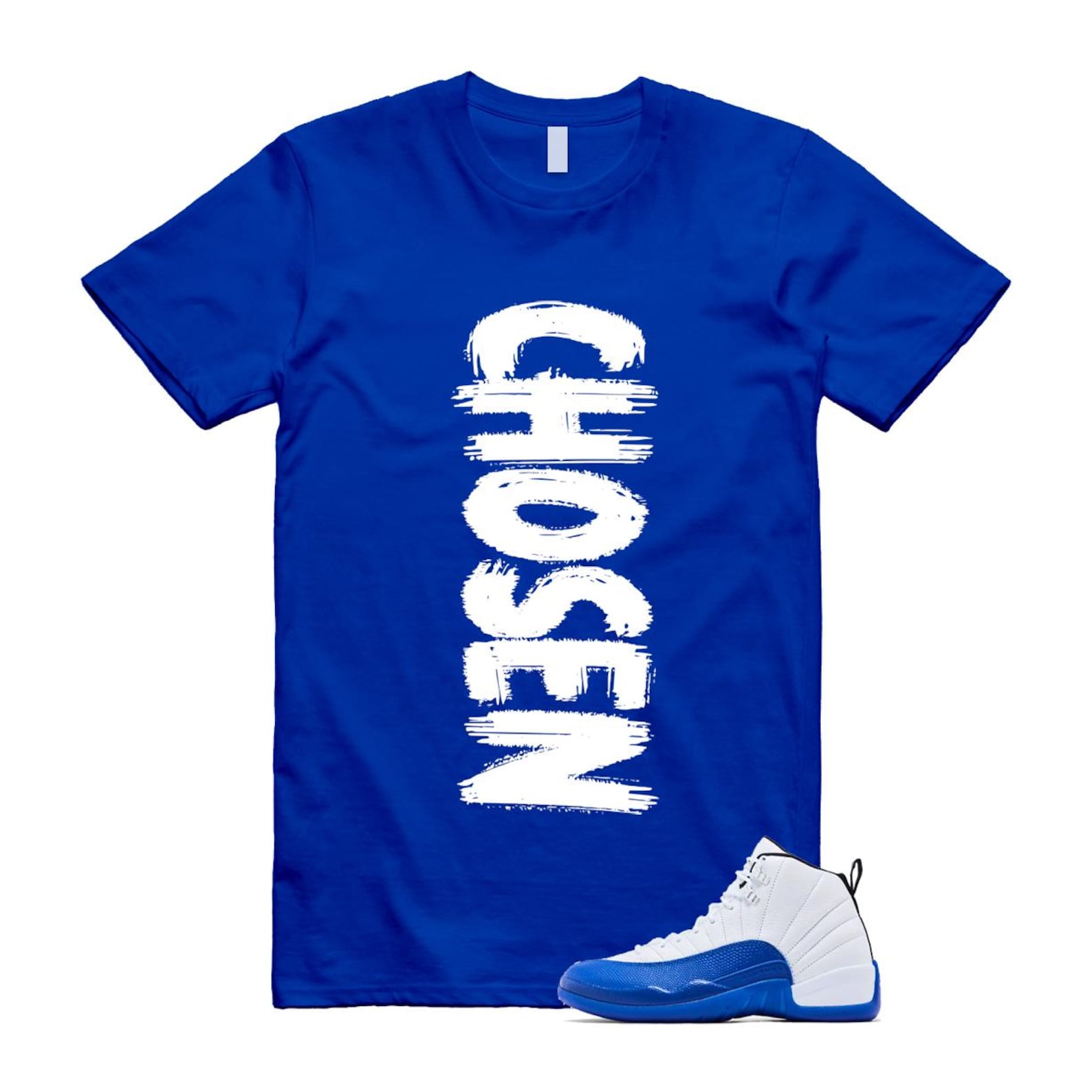 12 Blueberry Game Royal Blue White Black T Shirt Match CHOSEN CT8013-140 T-Shirt, Sneaker Match Tee