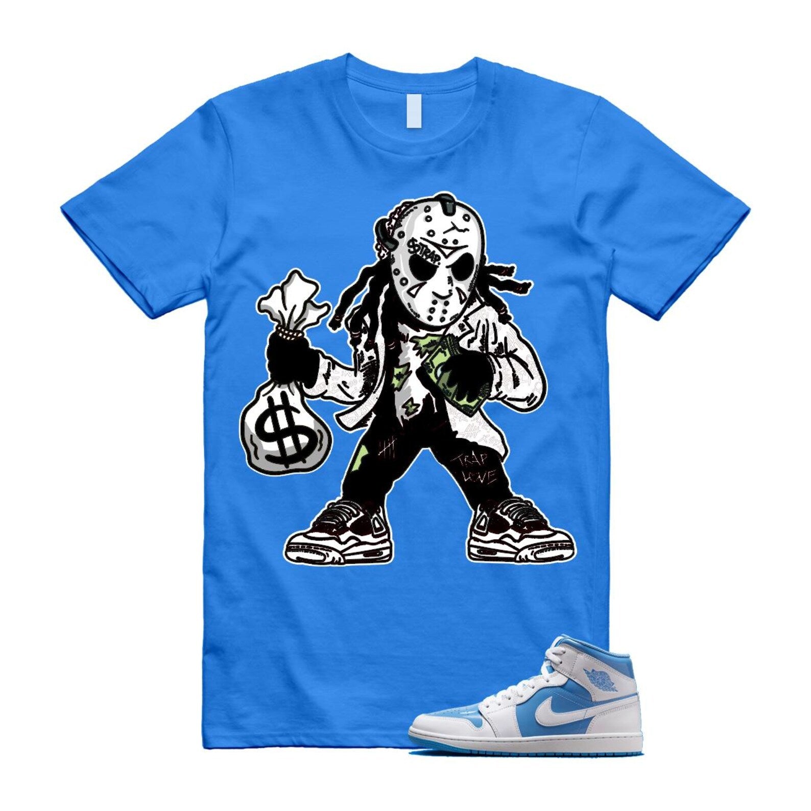 1 Legend Blue White Mid T Shirt Match JASON FZ2142-114 T-Shirt, Sneaker Match Tee
