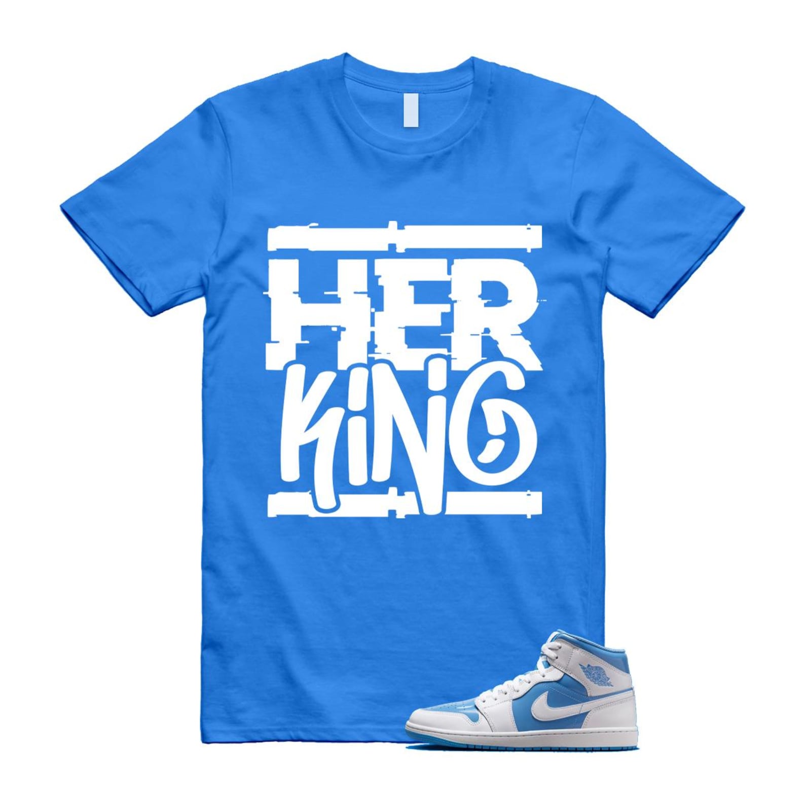 1 Legend Blue White Mid T Shirt Match HK FZ2142-114 T-Shirt, Sneaker Match Tee