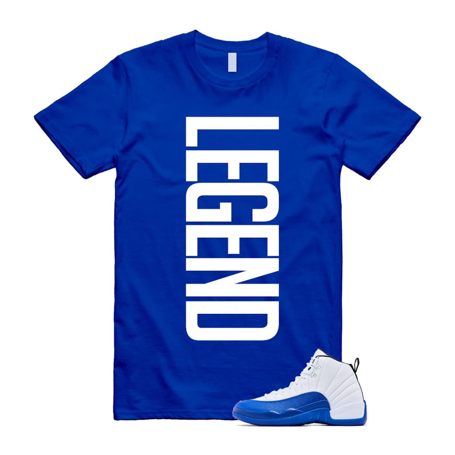 12 Blueberry Game Royal Blue White Black T Shirt Match LEGEND CT8013-140 T-Shirt, Sneaker Match Tee