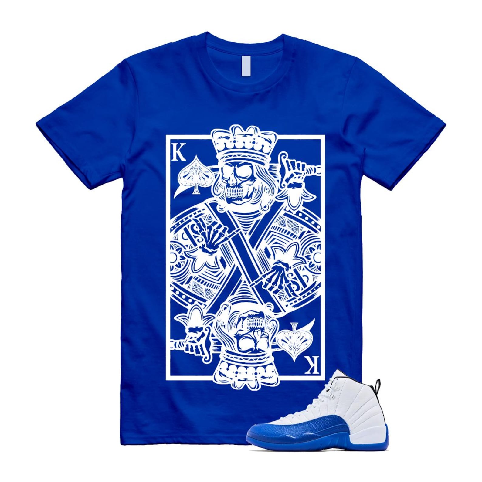 12 Blueberry Game Royal Blue White Black T Shirt Match KC CT8013-140 T-Shirt, Sneaker Match Tee