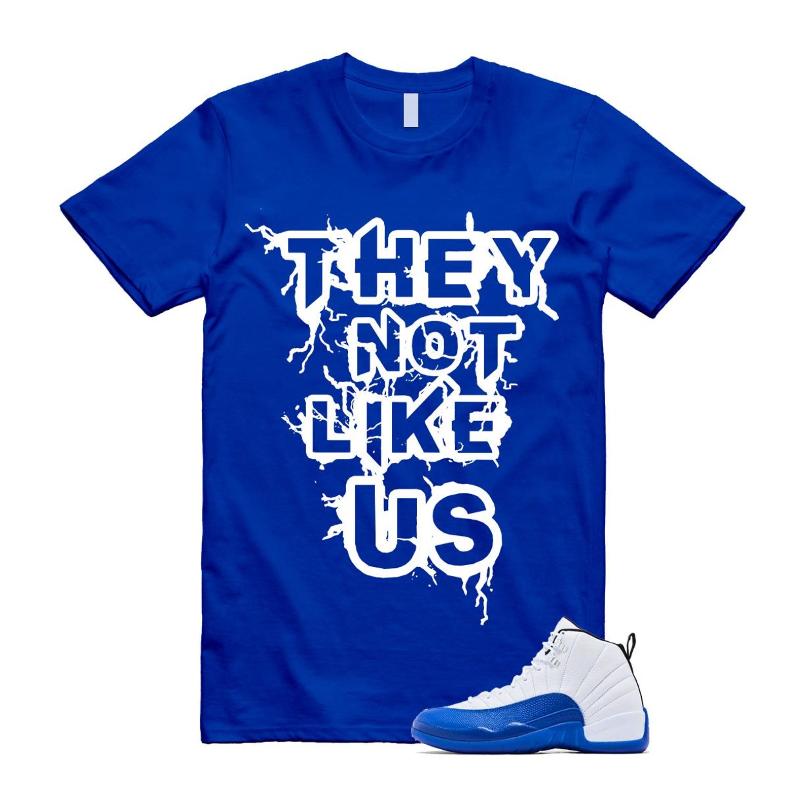 12 Blueberry Game Royal Blue White Black T Shirt Match US CT8013-140 T-Shirt, Sneaker Match Tee