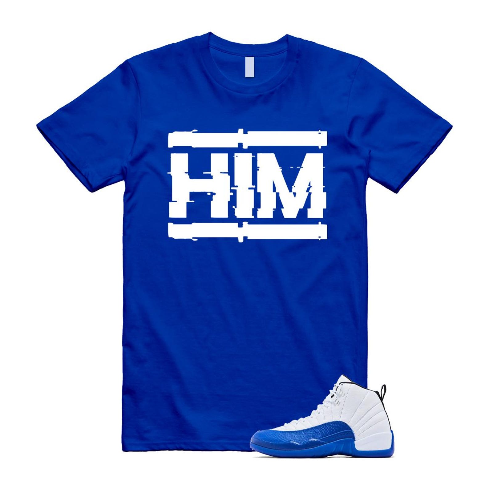 12 Blueberry Game Royal Blue White Black T Shirt Match HIM CT8013-140 T-Shirt, Sneaker Match Tee