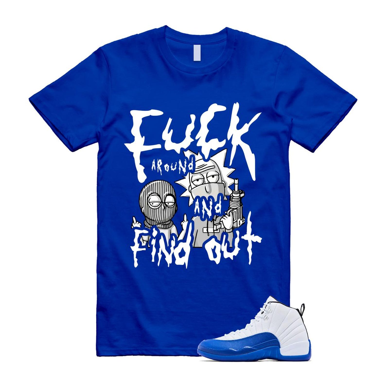 12 Blueberry Game Royal Blue White Black T Shirt Match MORTY CT8013-140 T-Shirt, Sneaker Match Tee