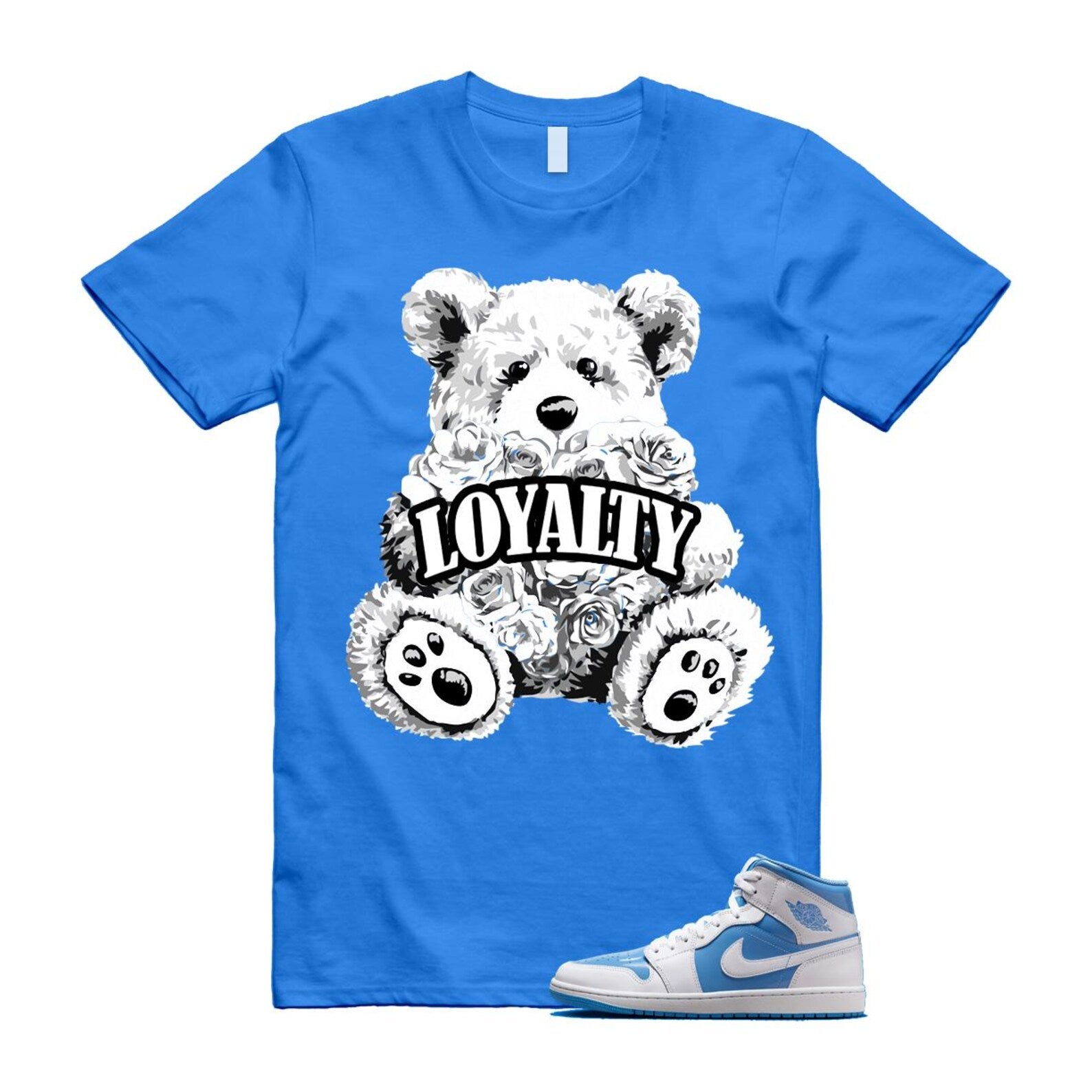 1 Legend Blue White Mid T Shirt Match LYLTY FZ2142-114 T-Shirt, Sneaker Match Tee