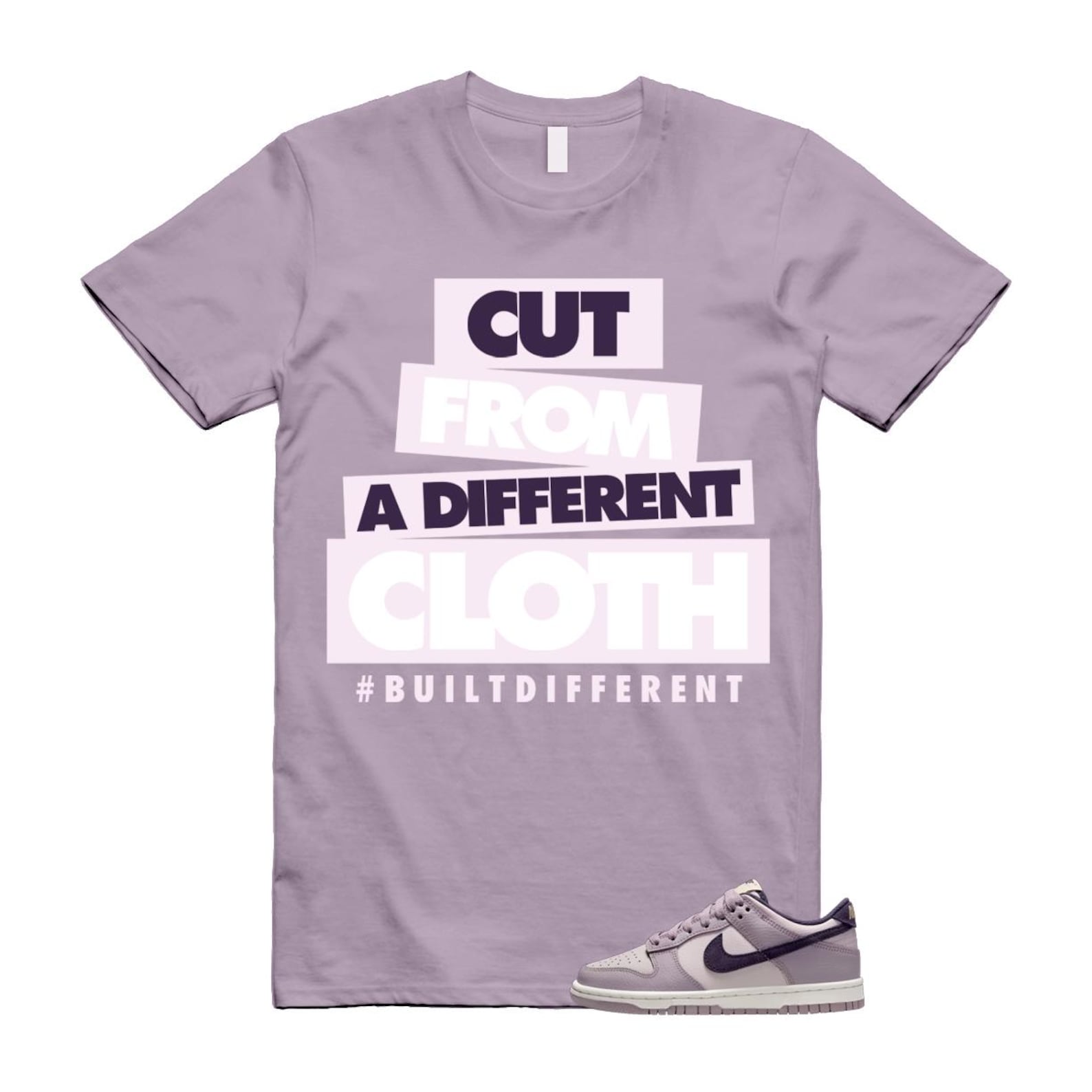 Dunk Light Violet Ore Platinum Dark Raisin T Shirt Match CLOTH HQ3642-202 T-Shirt, Sneaker Match Tee